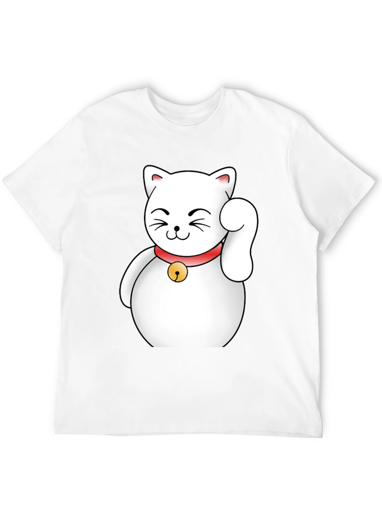 Lucky Cat Graphic T-Shirt - Black Cotton Tee