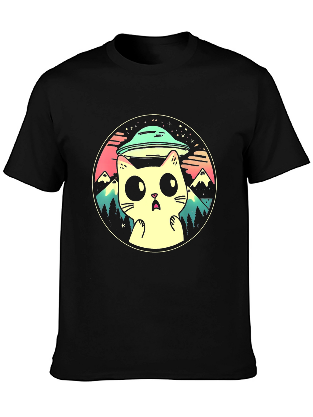 Cat Abduction T-Shirt - UFO Kitty Design