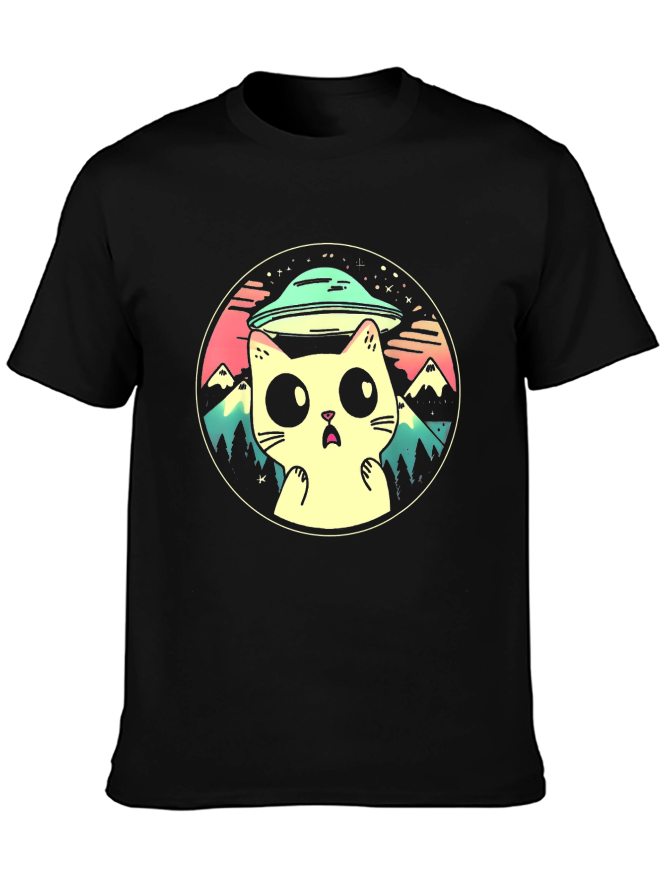 Cat Abduction T-Shirt - UFO Kitty Design