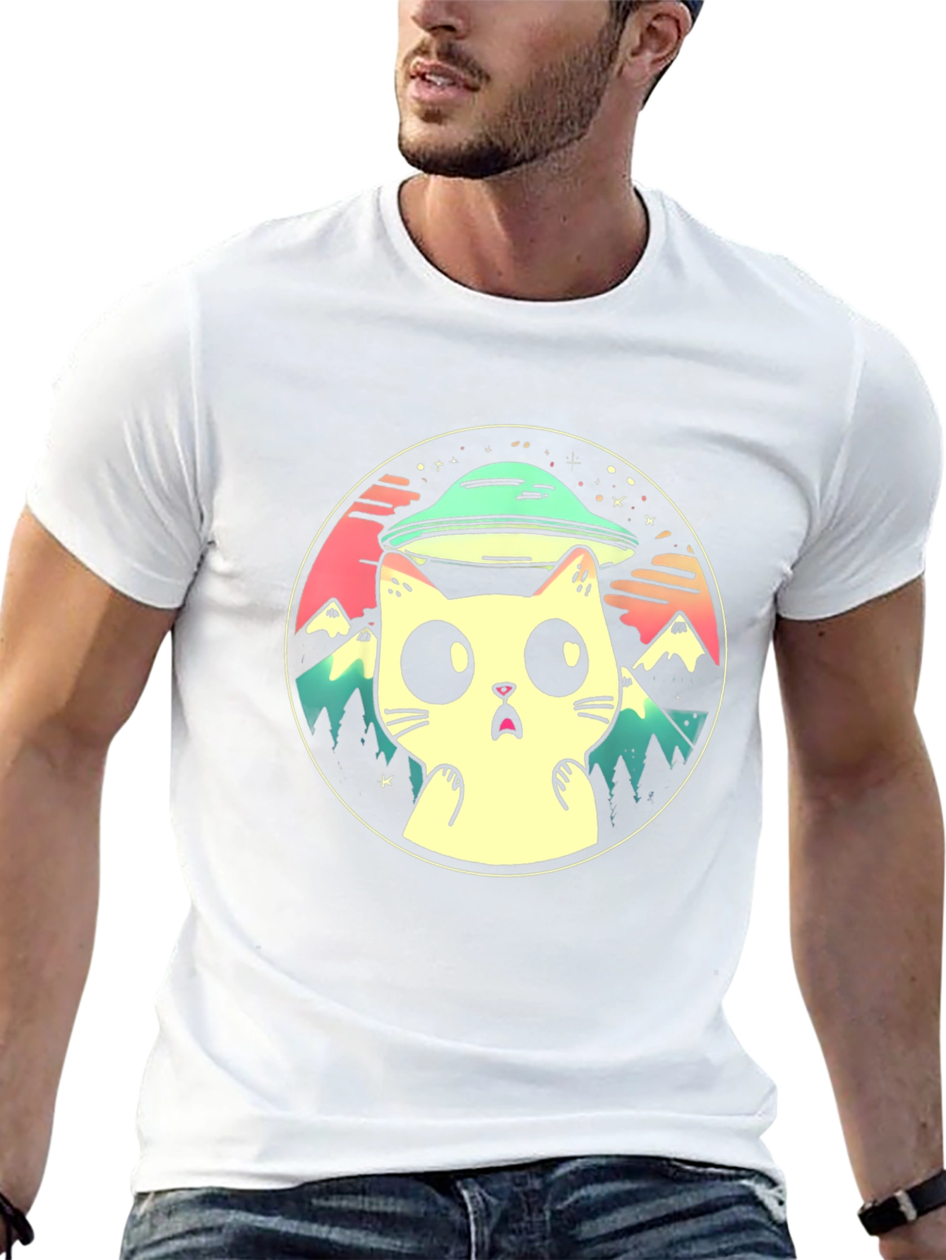 Cat Abduction T-Shirt - UFO Kitty Design