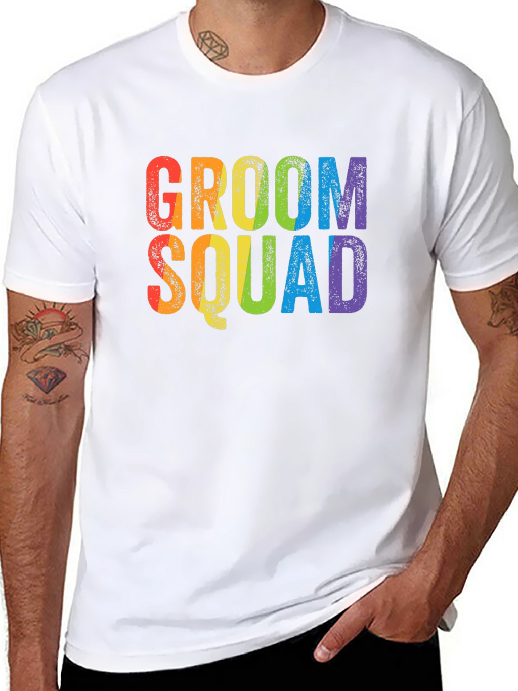 Groom Squad Rainbow T-Shirt