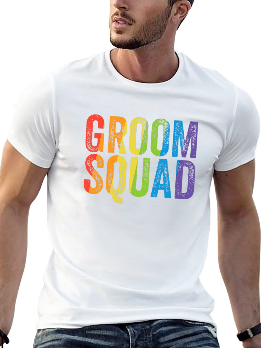 Groom Squad Rainbow T-Shirt