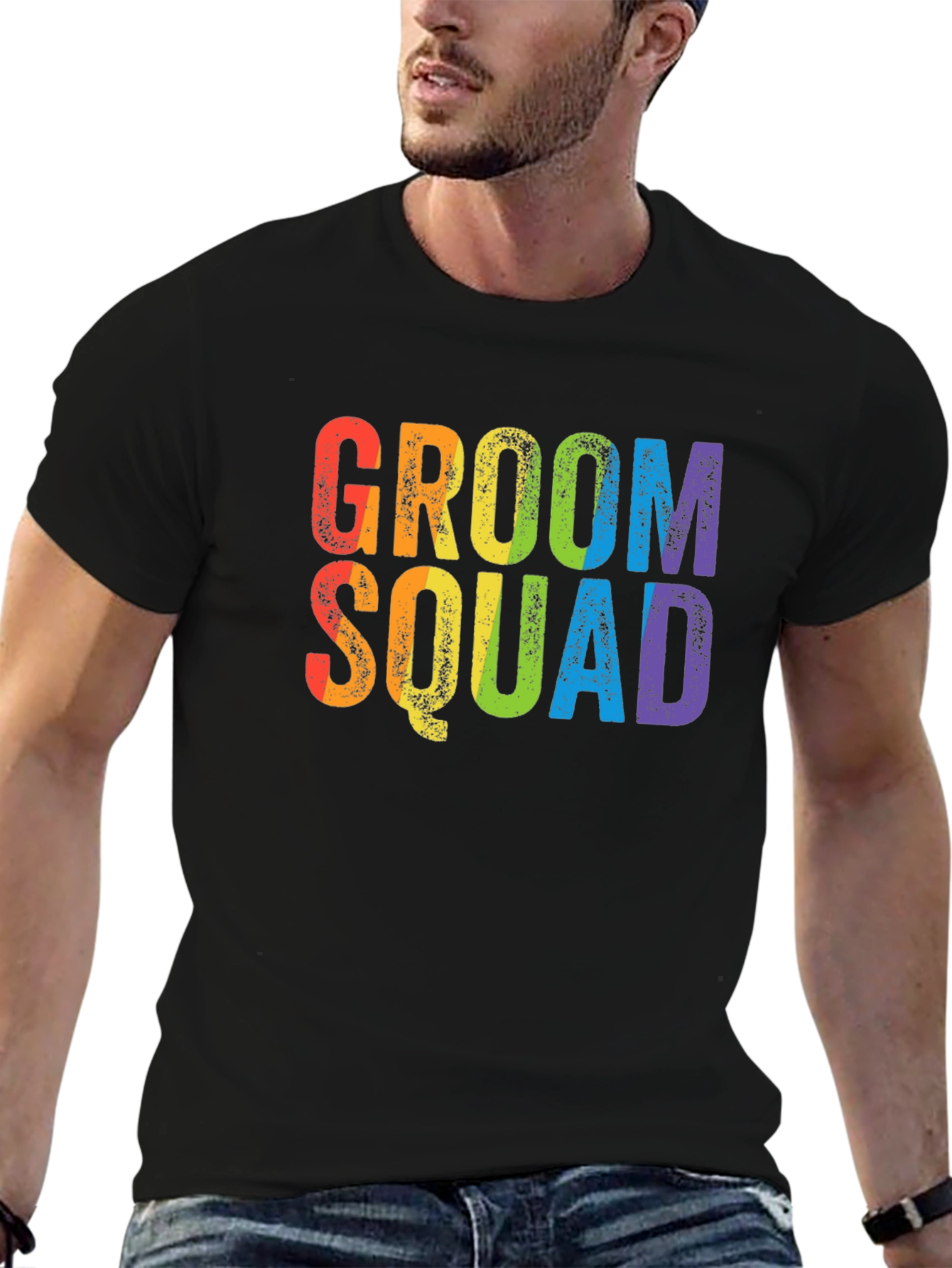 Groom Squad Rainbow T-Shirt