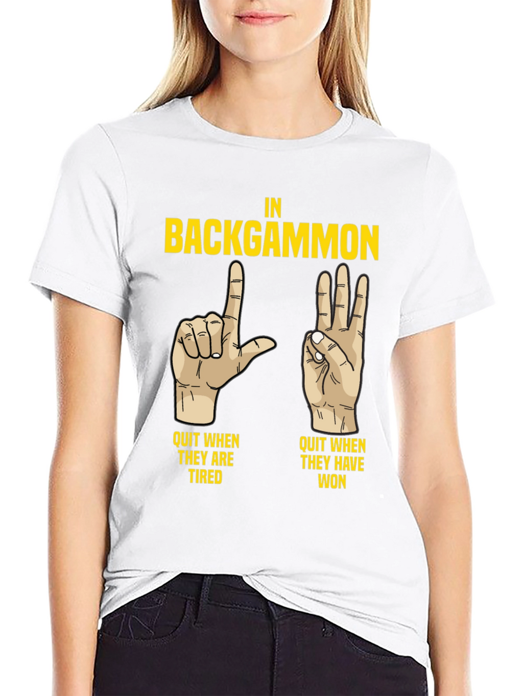 Backgammon Funny T-Shirt: Quit When Tired/Won