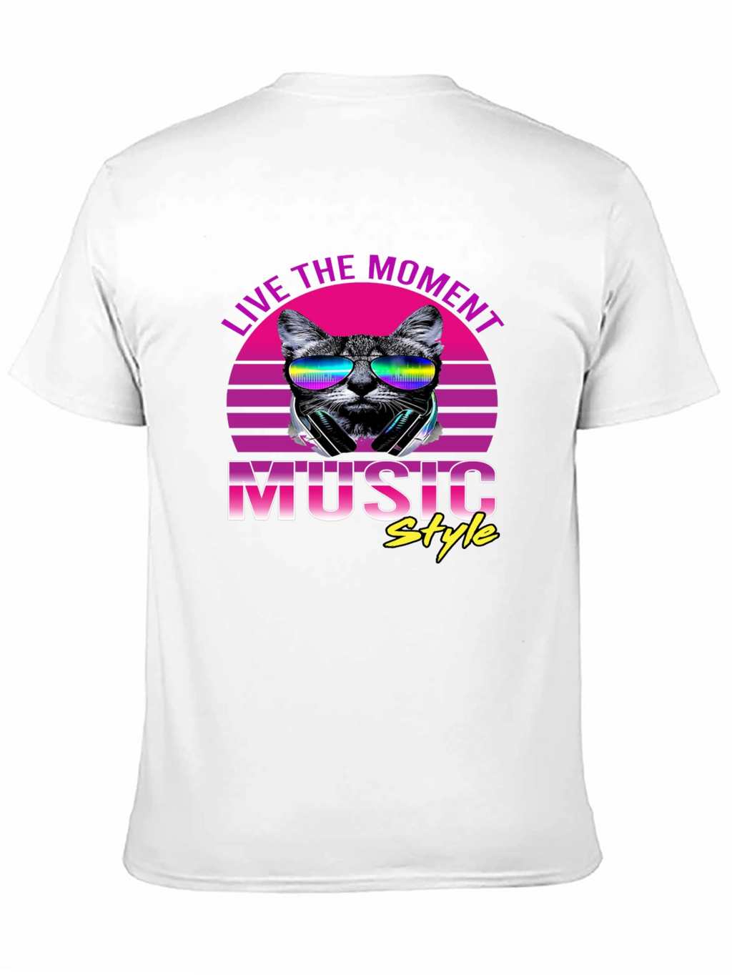 Retro Cat Music Style T-Shirt