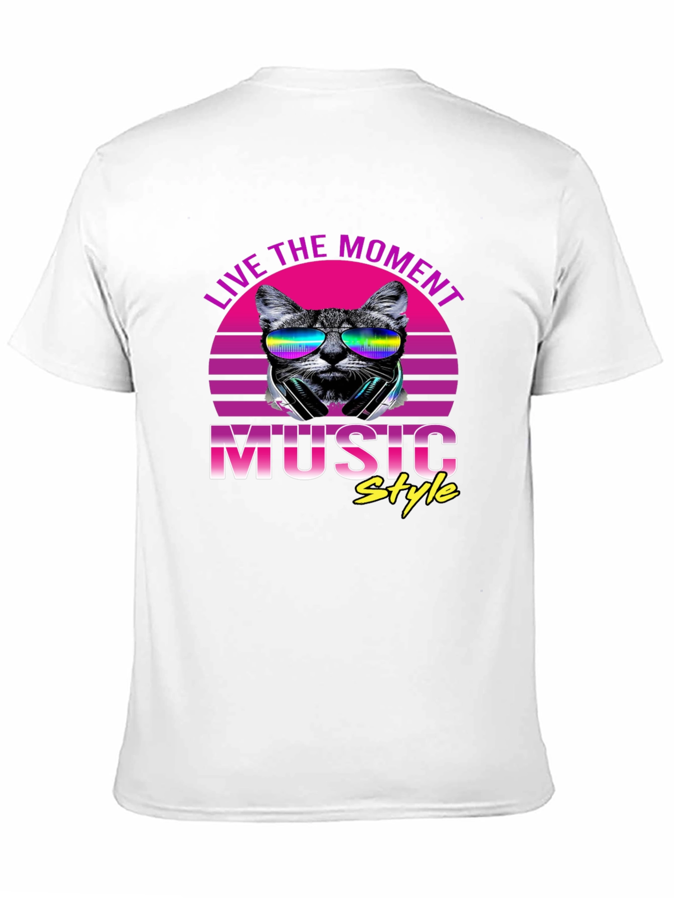 Retro Cat Music Style T-Shirt