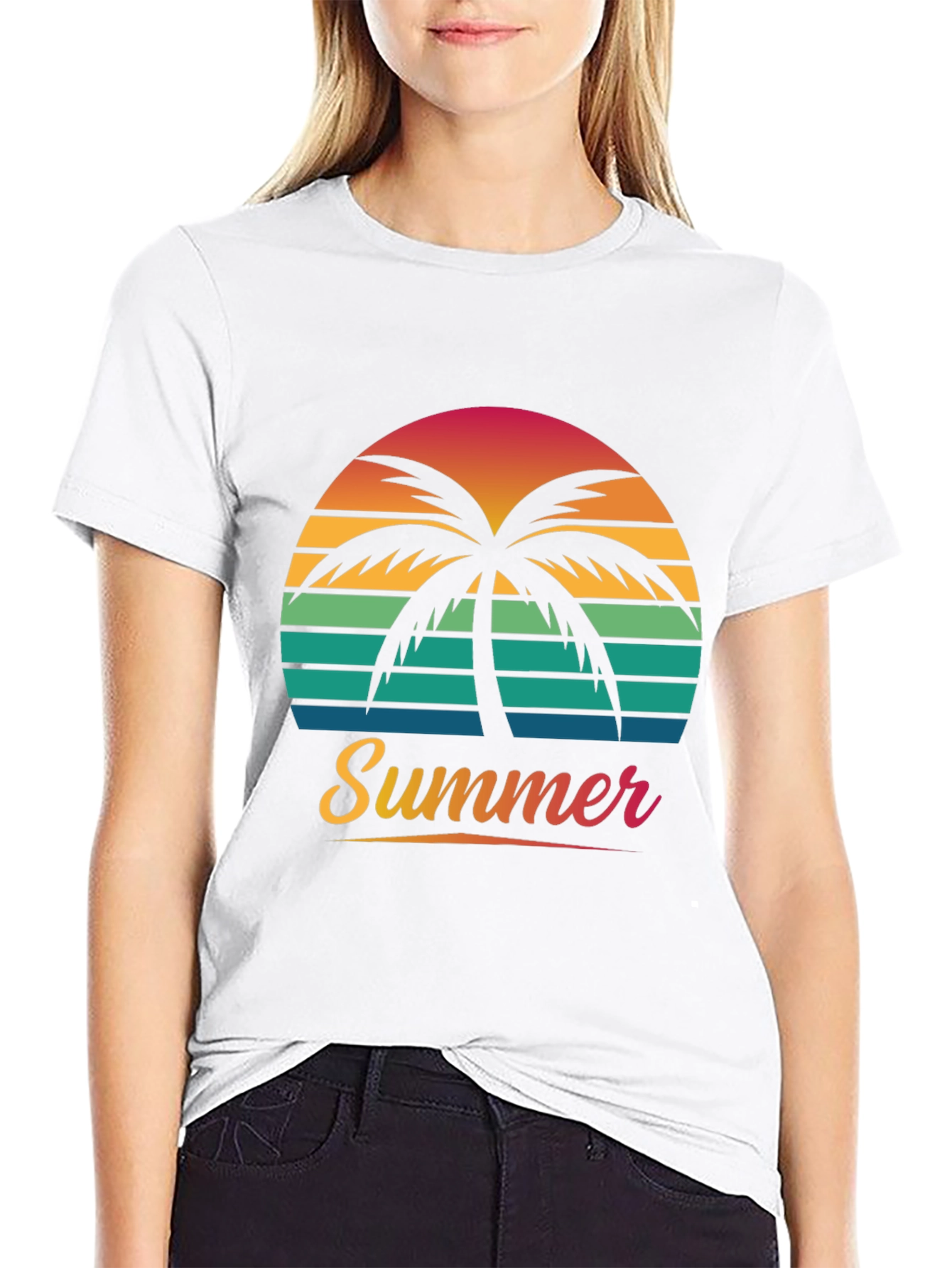 Summer Palm Sunset Graphic Tee