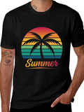 Summer Palm Sunset Graphic Tee
