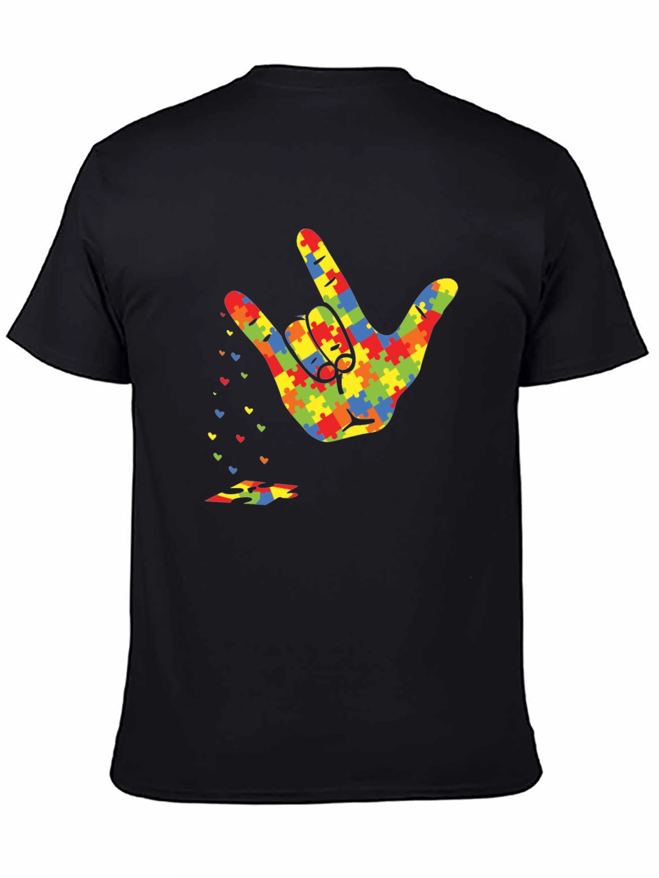 Autism Awareness Puzzle Hand Gesture T-Shirt
