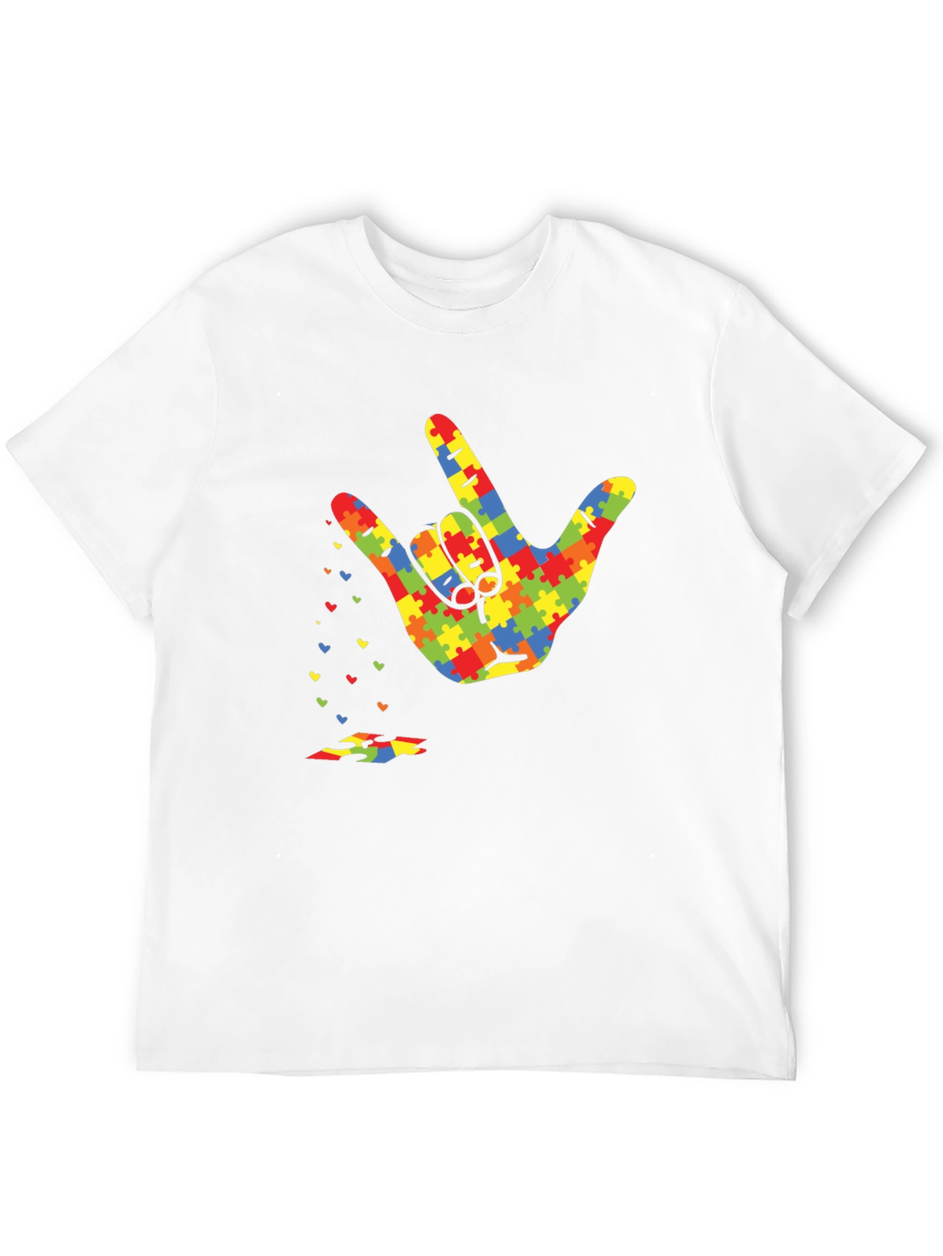 Autism Awareness Puzzle Hand Gesture T-Shirt