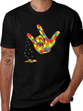 Autism Awareness Puzzle Hand Gesture T-Shirt
