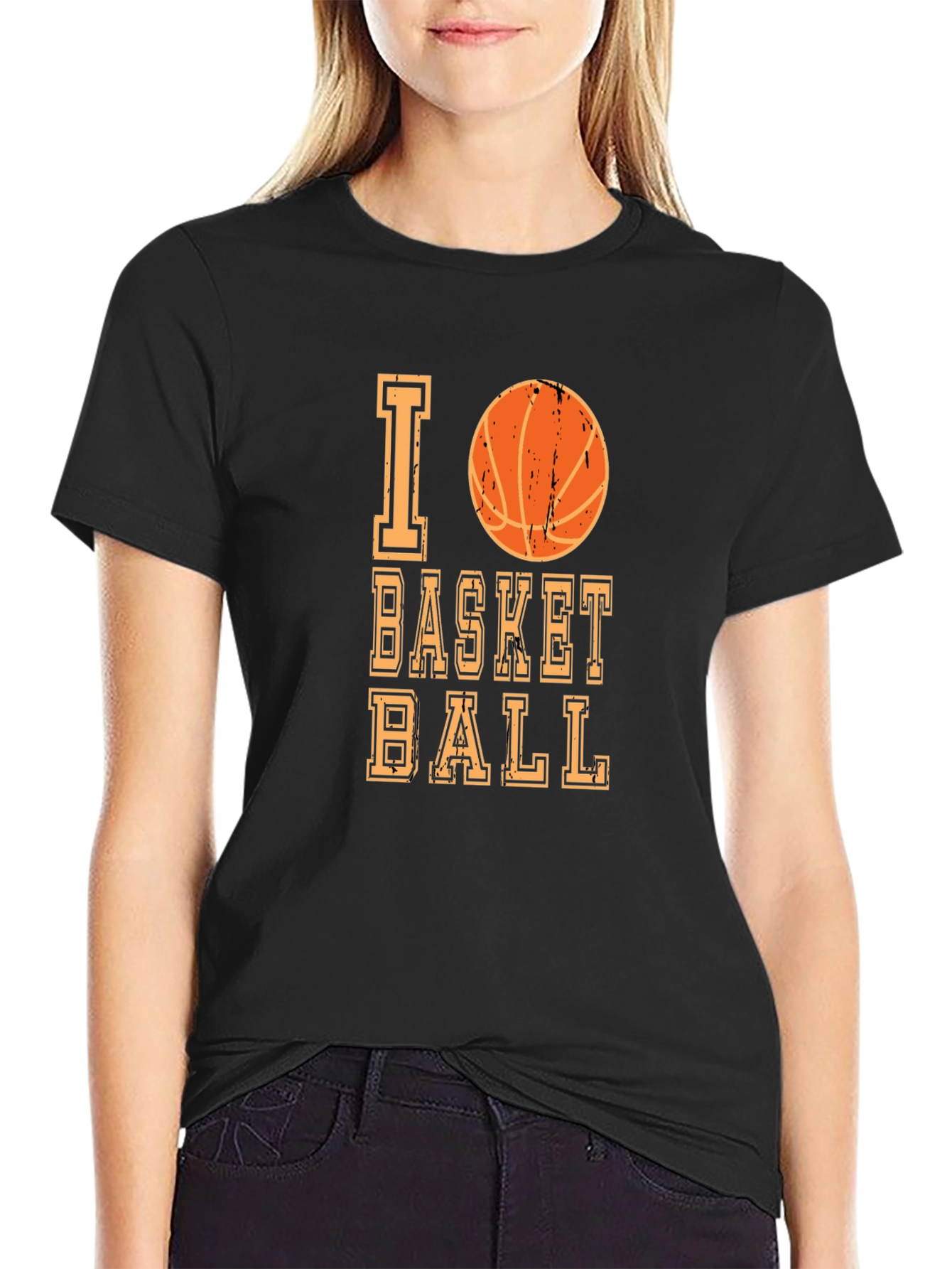 I Love Basketball Graphic T-Shirt - Casual Tee