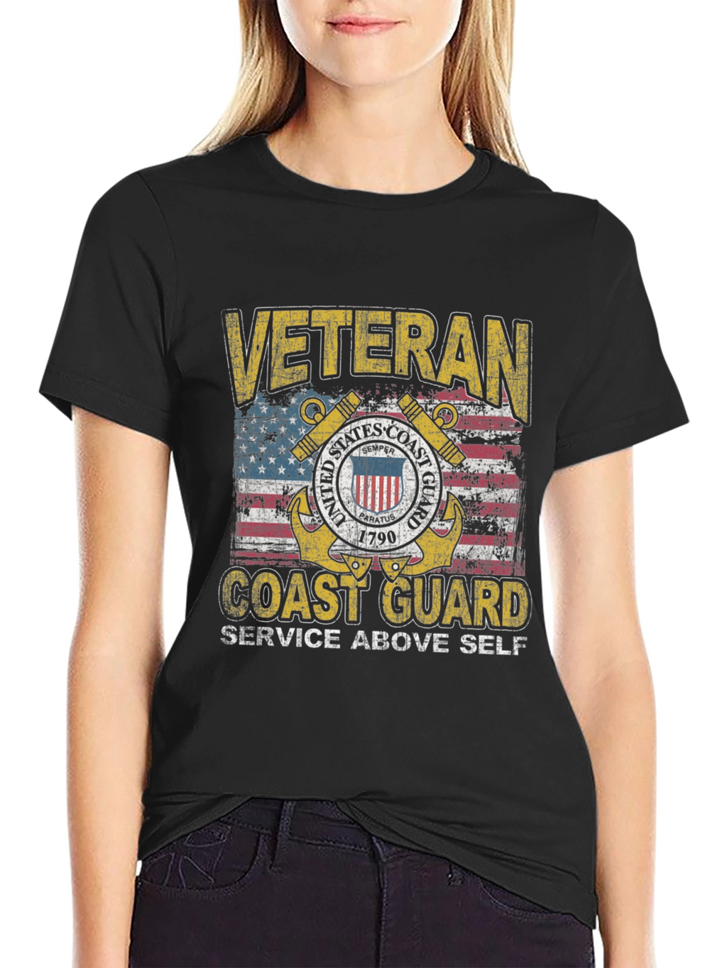 Veteran Coast Guard Distressed Graphic Tee