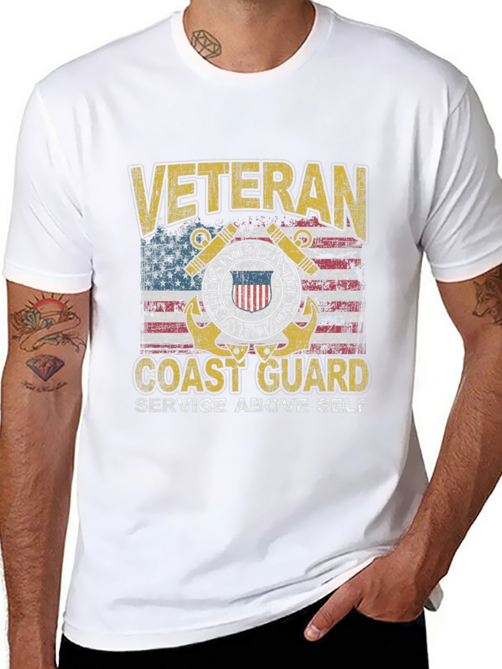 Veteran Coast Guard Distressed Graphic Tee