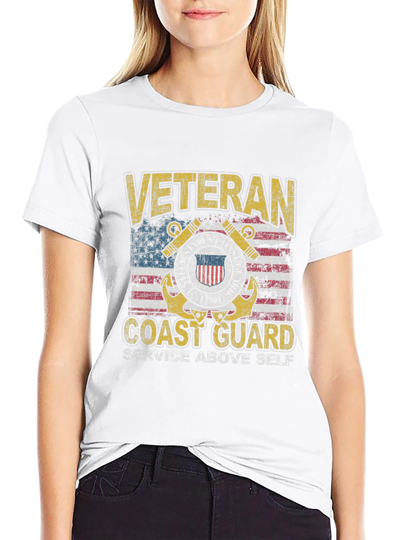 Veteran Coast Guard Distressed Graphic Tee