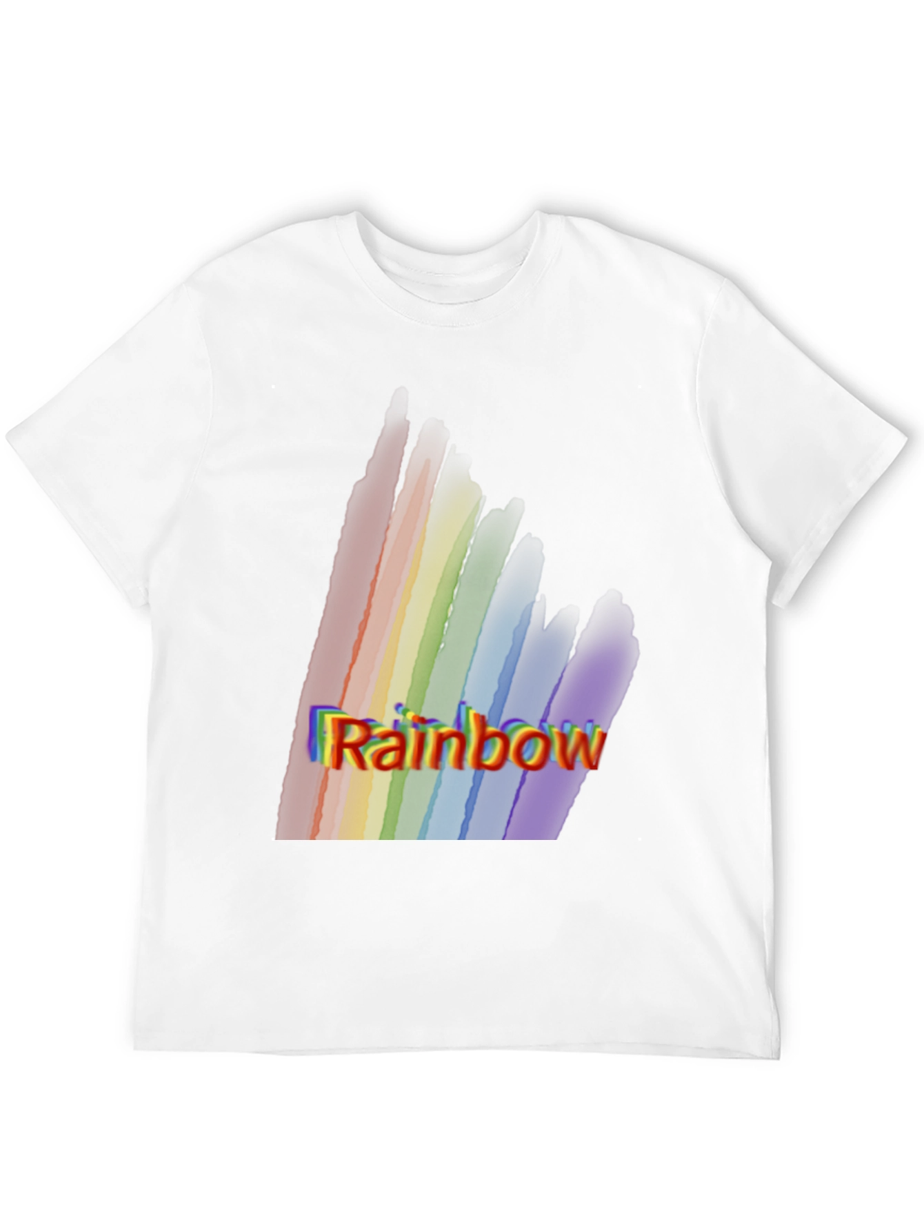 Rainbow Graphic Print Black T-Shirt