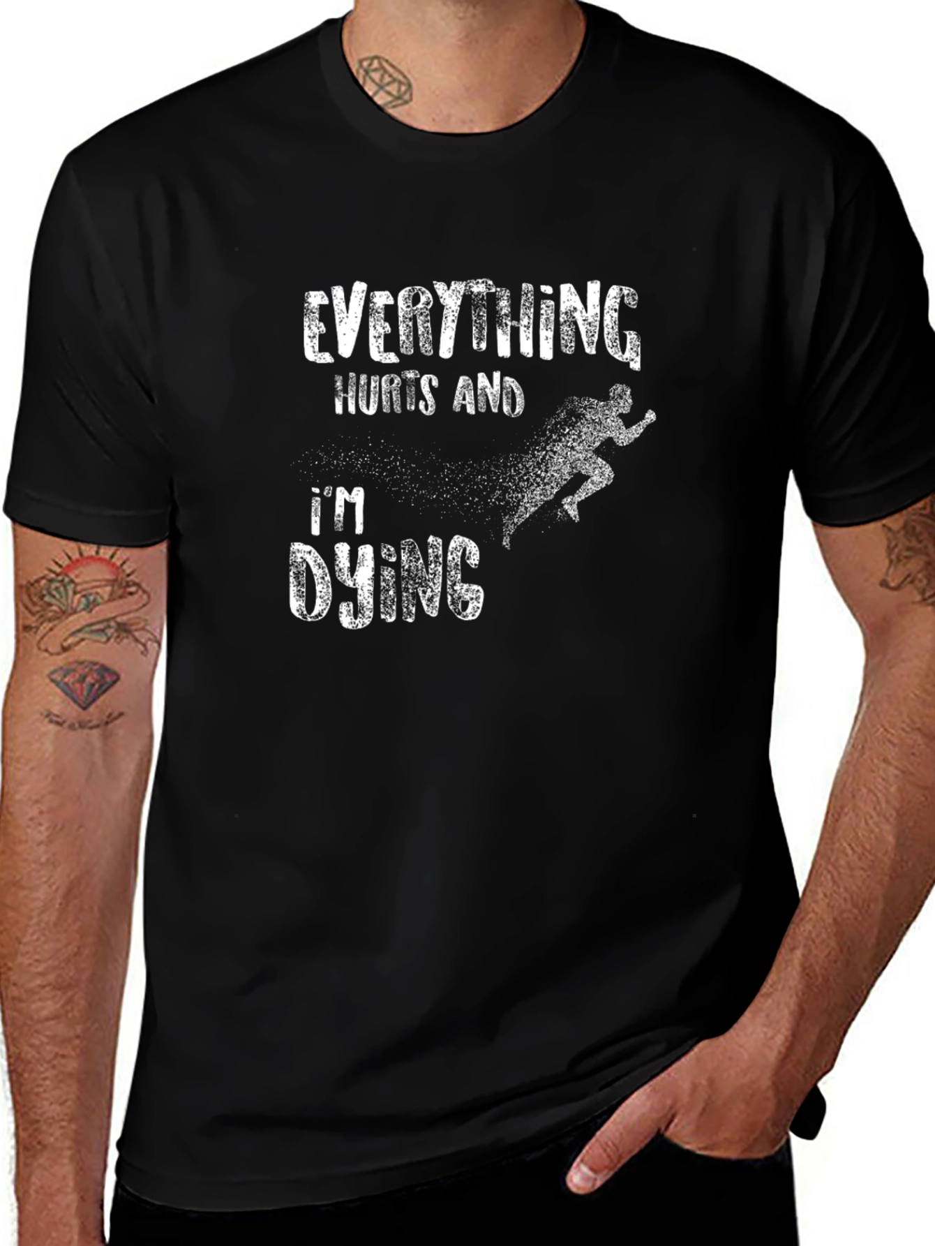 Everything Hurts Im Dying Black Graphic Tee