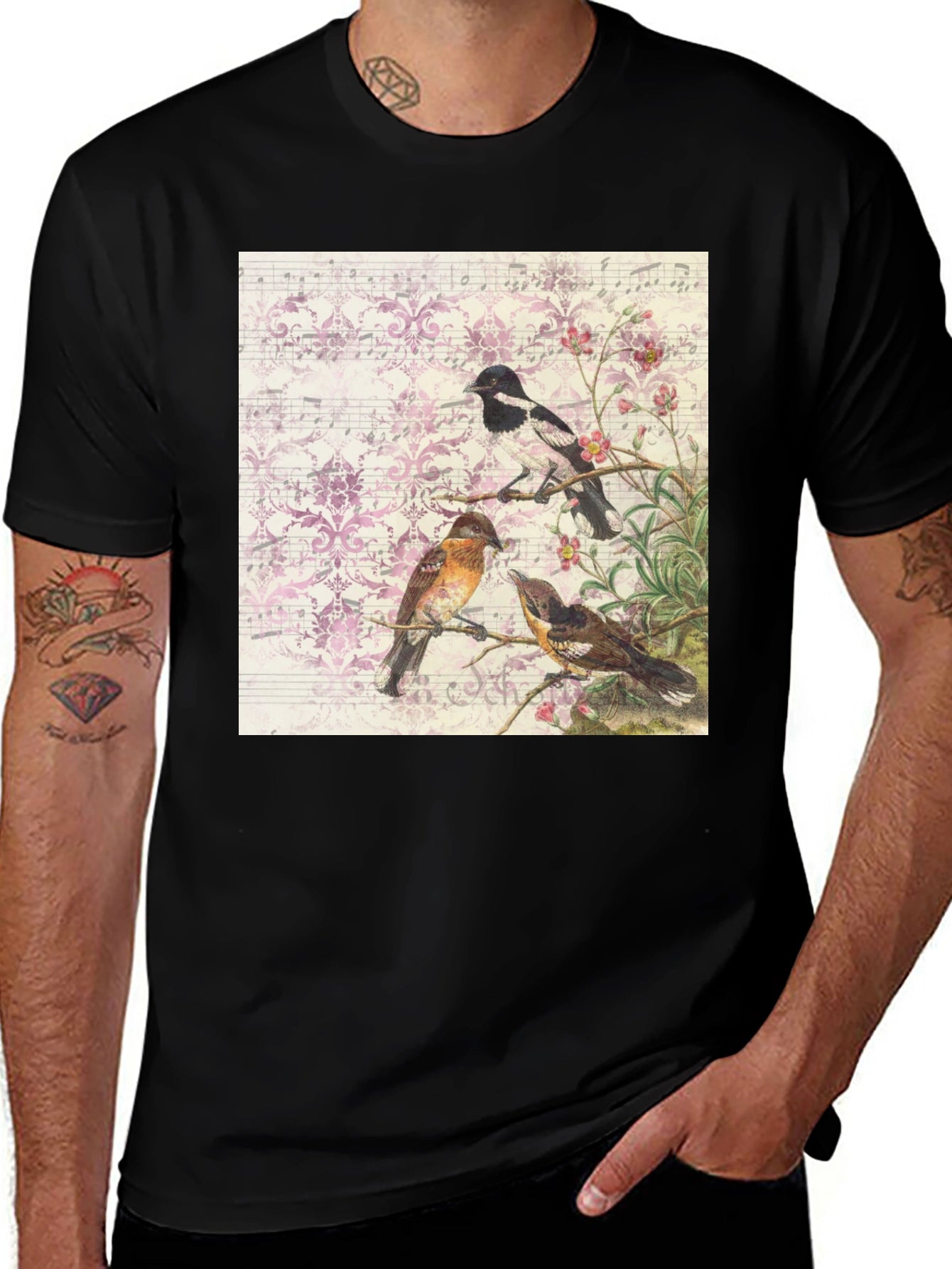 Birds on Sheet Music T-Shirt