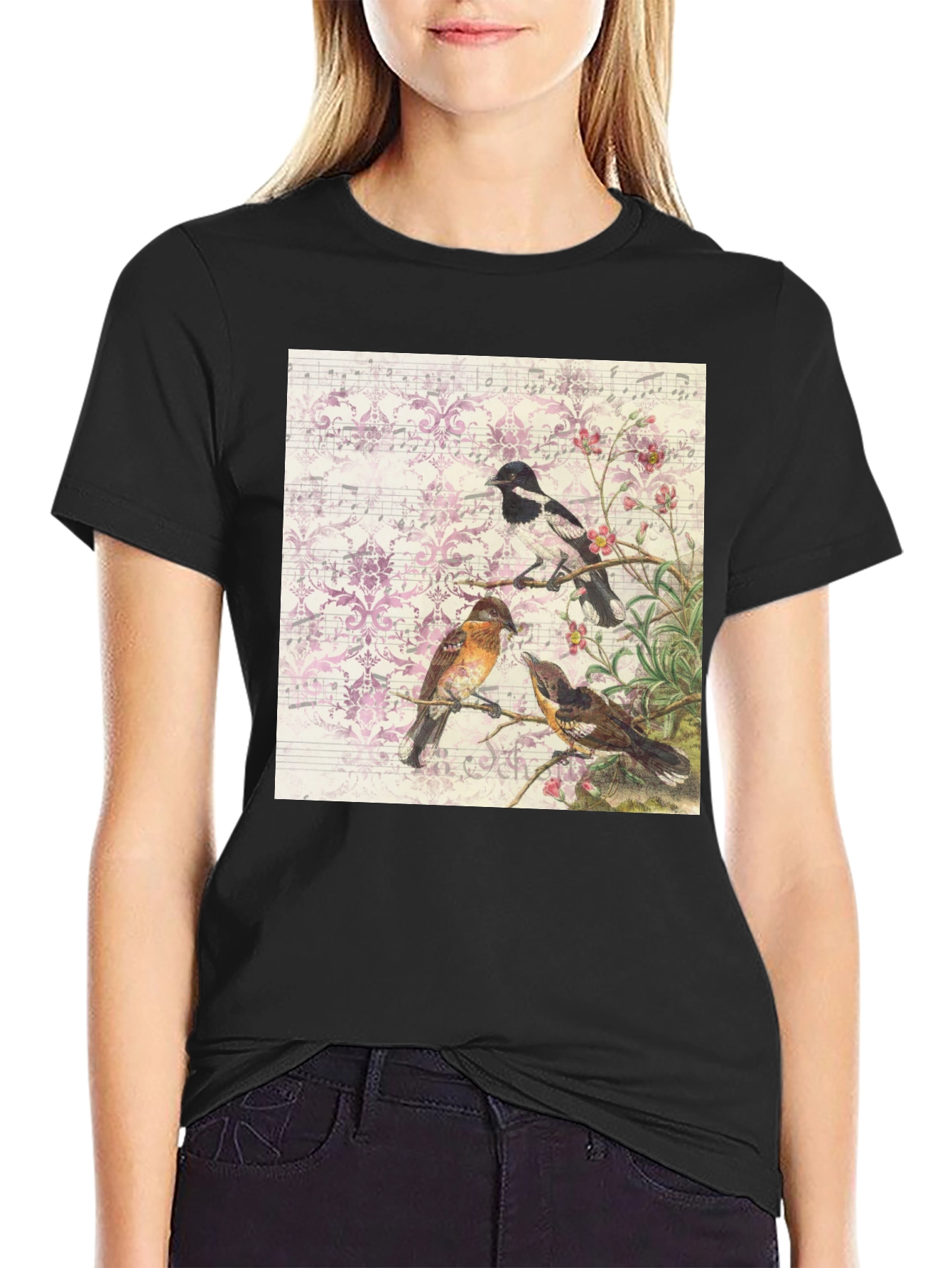Birds on Sheet Music T-Shirt