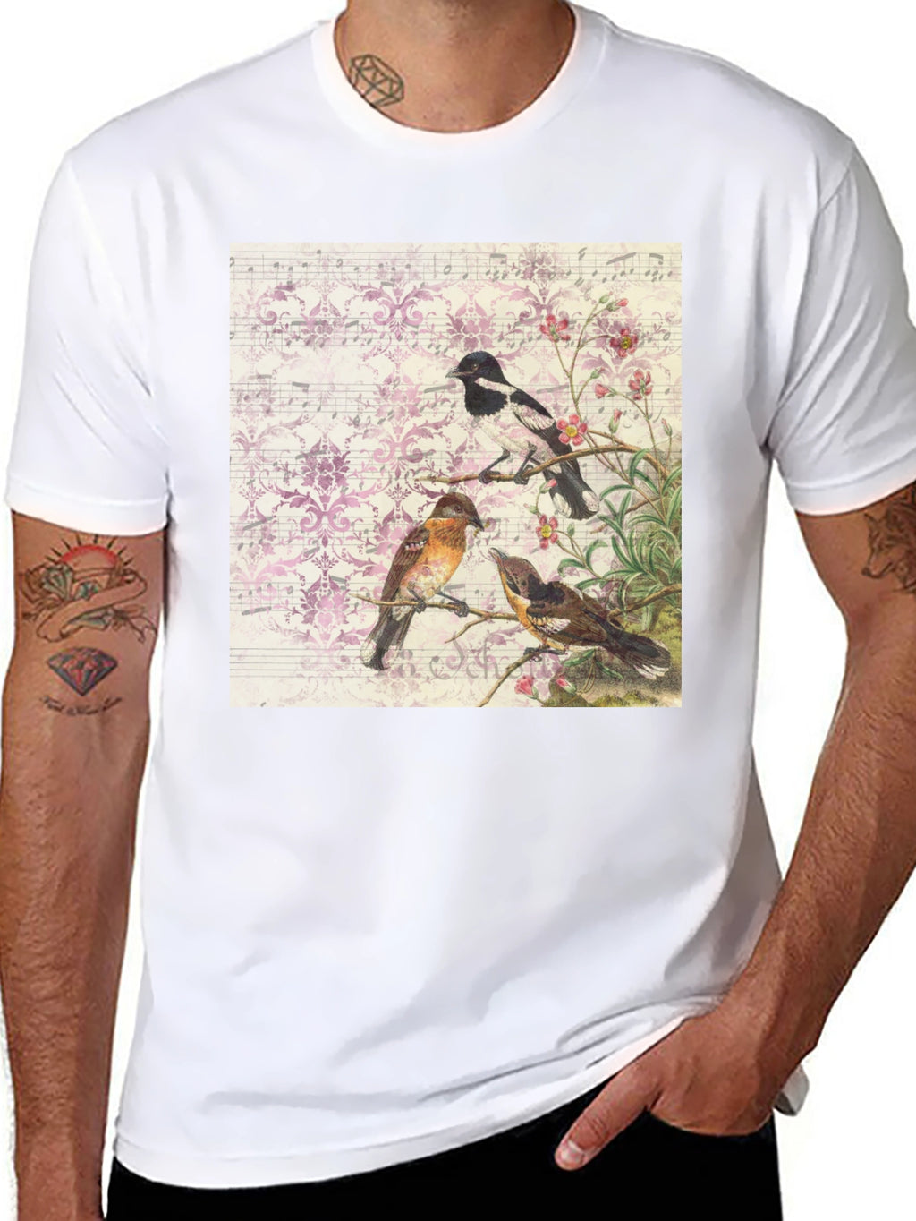 Birds on Sheet Music T-Shirt