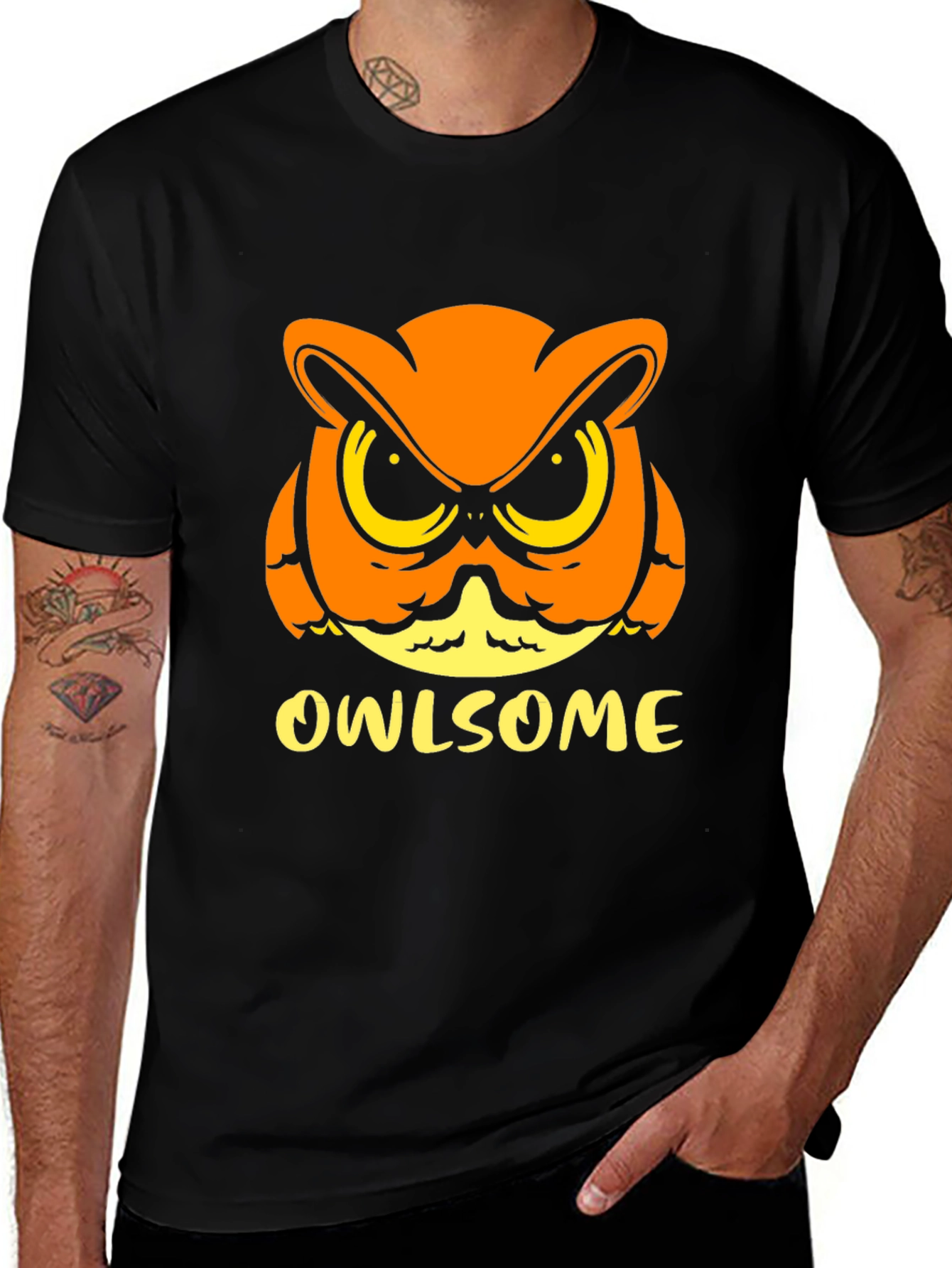 Owlsome Graphic T-Shirt - Black Cotton Tee