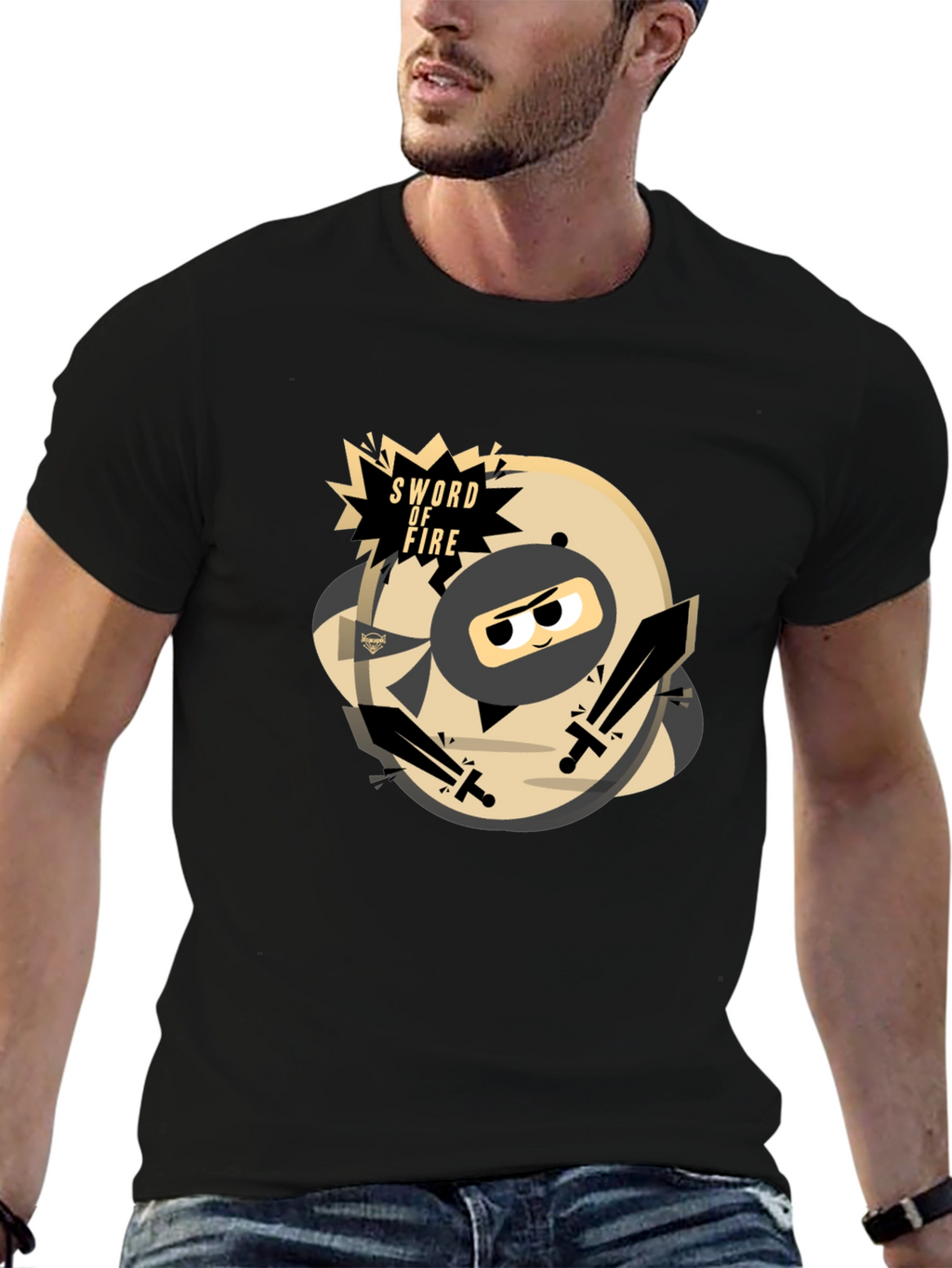 Sword of Fire Ninja Graphic T-Shirt
