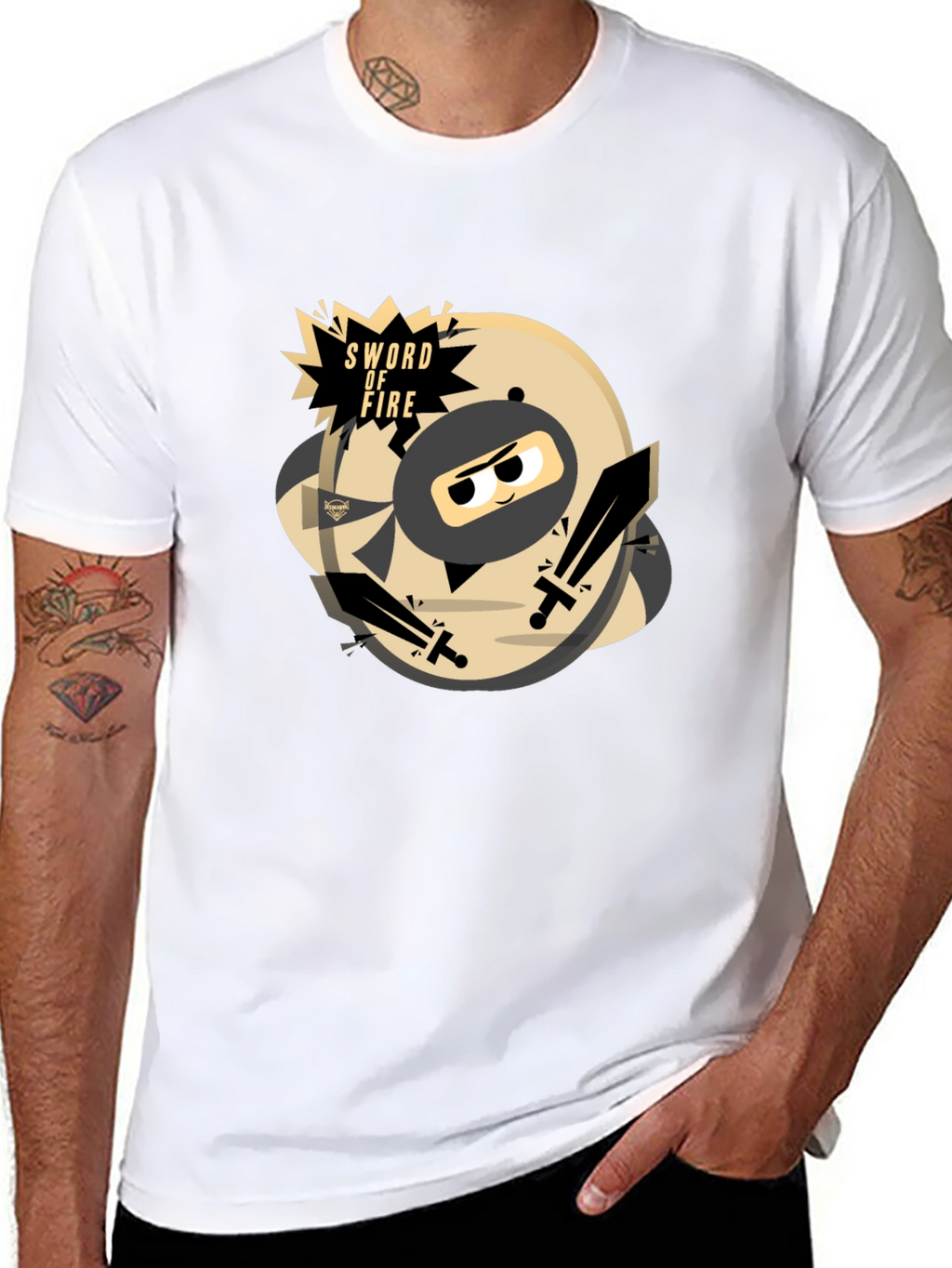 Sword of Fire Ninja Graphic T-Shirt