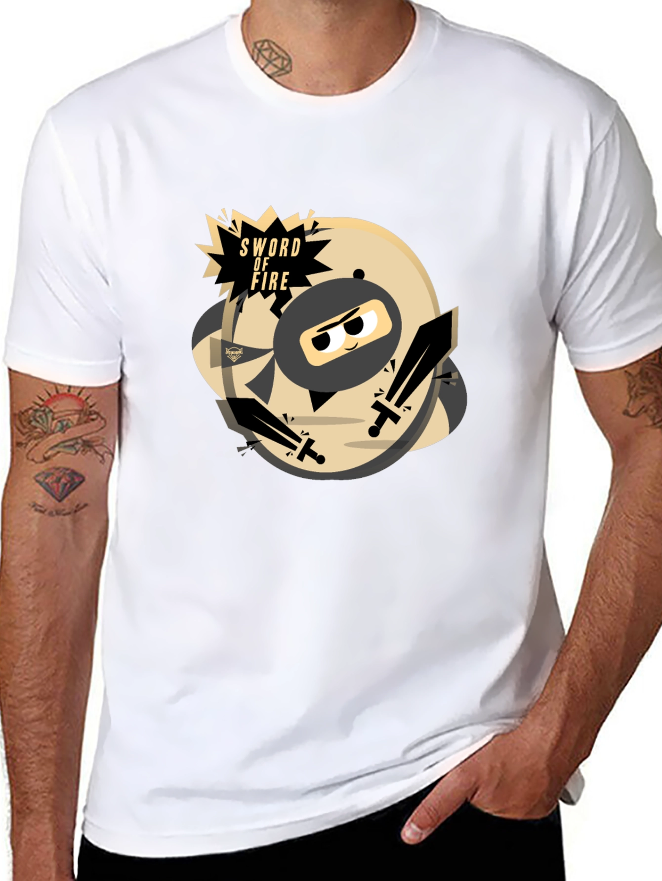 Sword of Fire Ninja Graphic T-Shirt