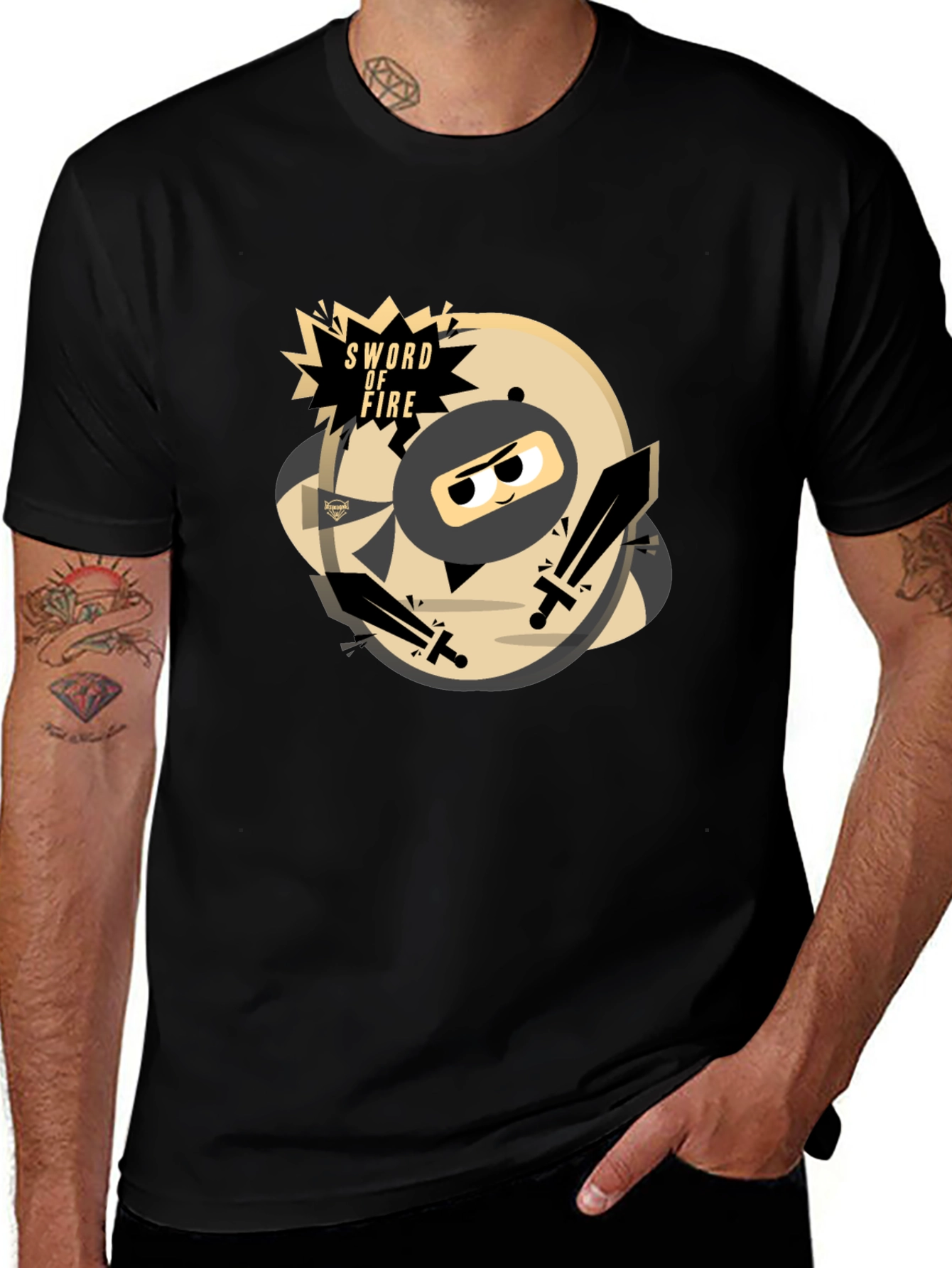 Sword of Fire Ninja Graphic T-Shirt