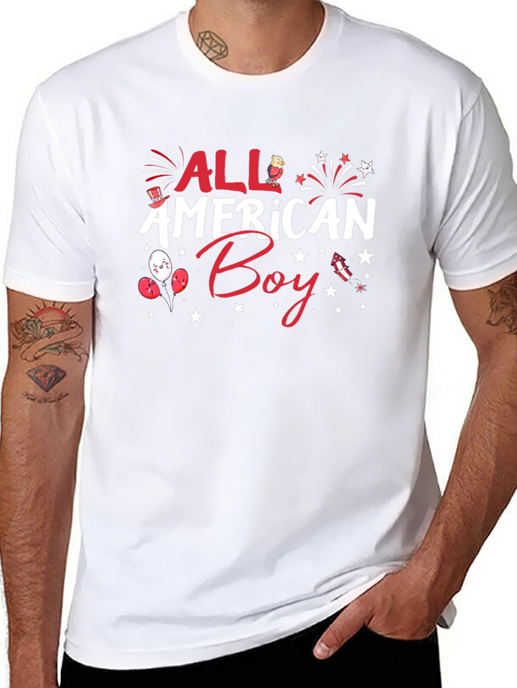 All American Boy Patriotic Graphic Tee