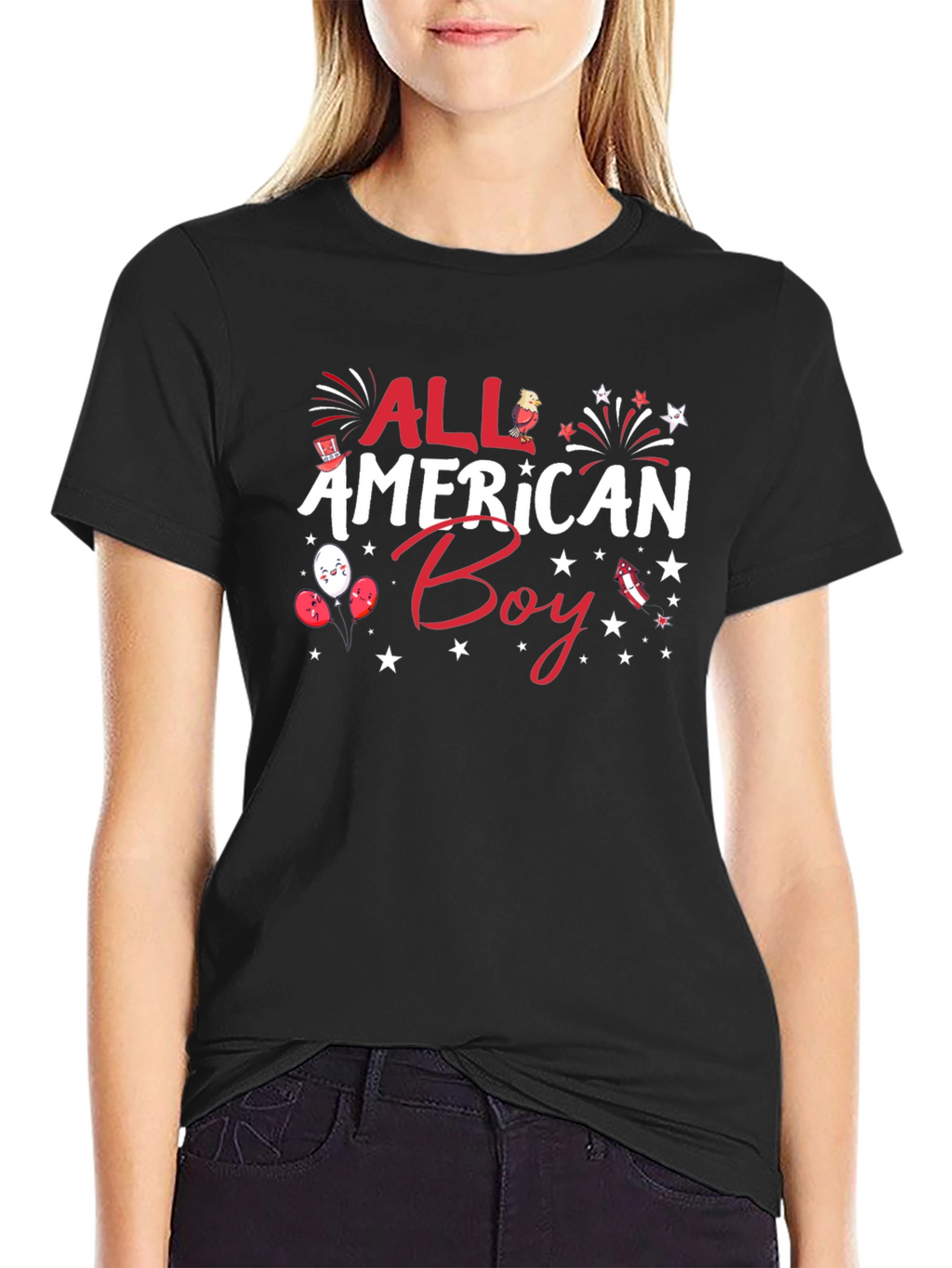 All American Boy Patriotic Graphic Tee