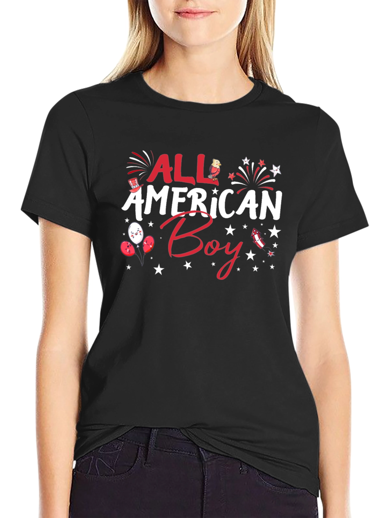 All American Boy Patriotic Graphic Tee