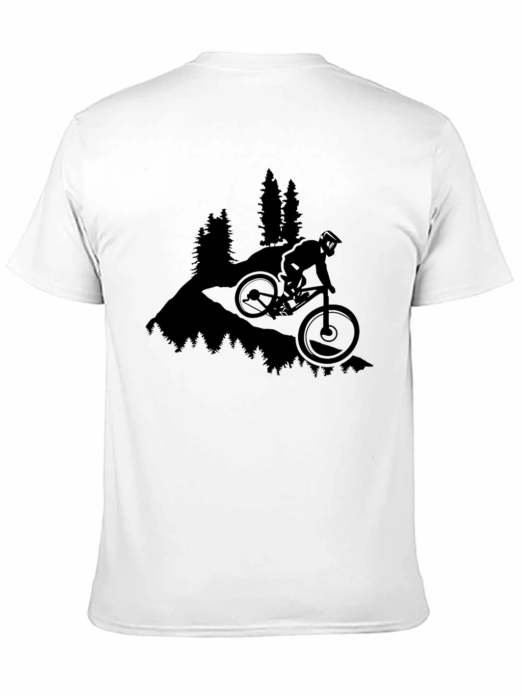 Mountain Biker Graphic Tee - Black Casual T-Shirt
