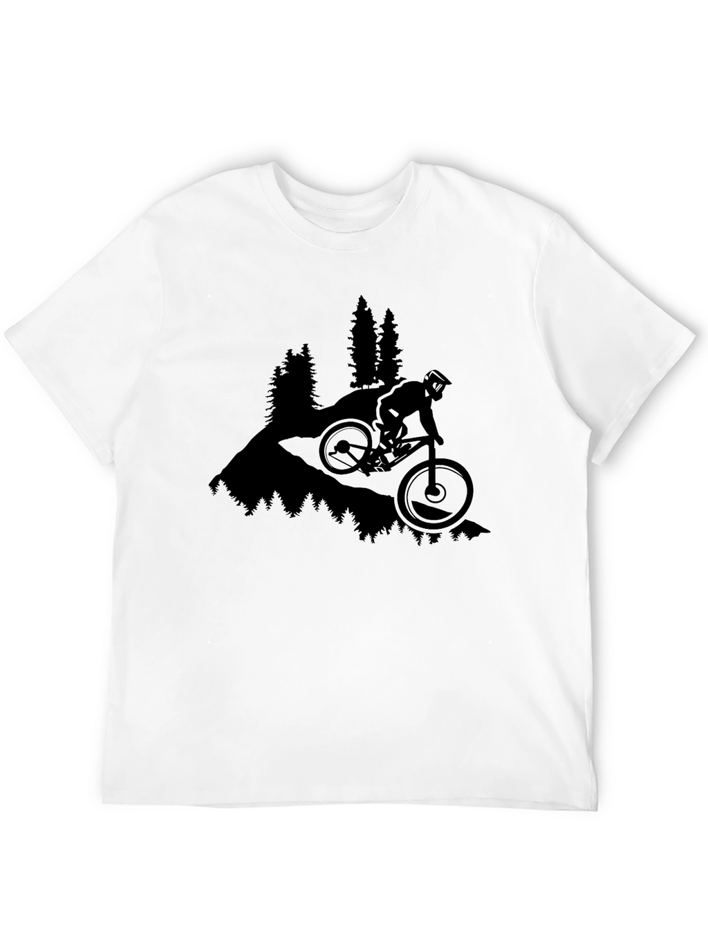 Mountain Biker Graphic Tee - Black Casual T-Shirt
