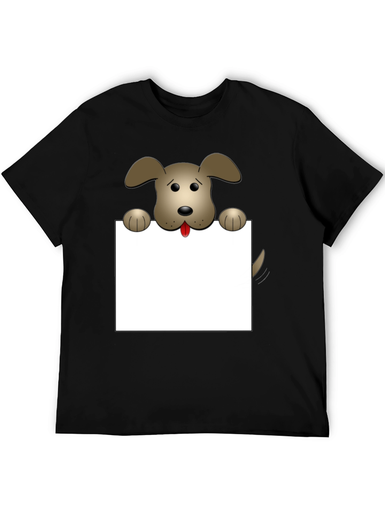 Cartoon Dog Graphic T-Shirt - Black