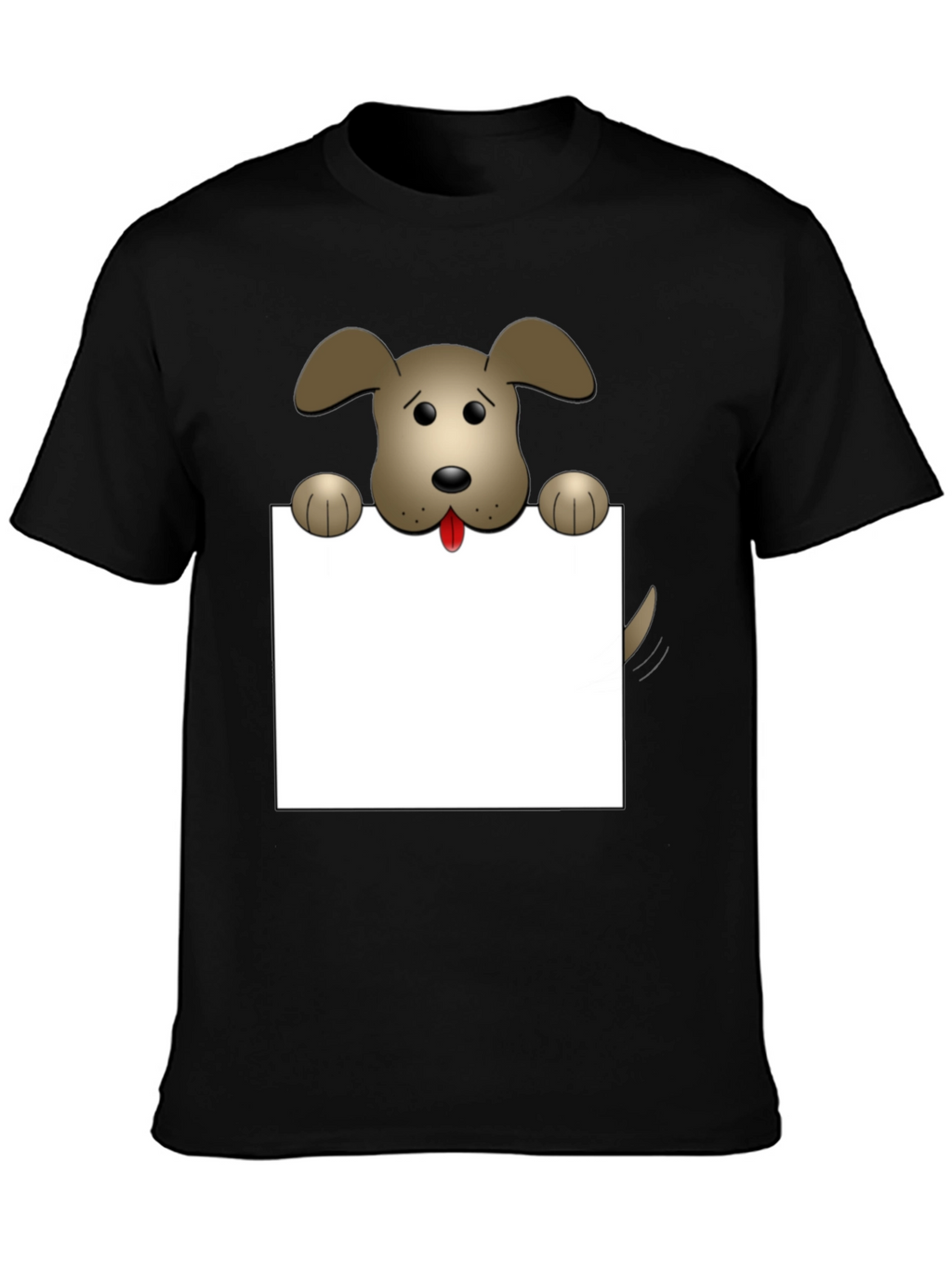Cartoon Dog Graphic T-Shirt - Black