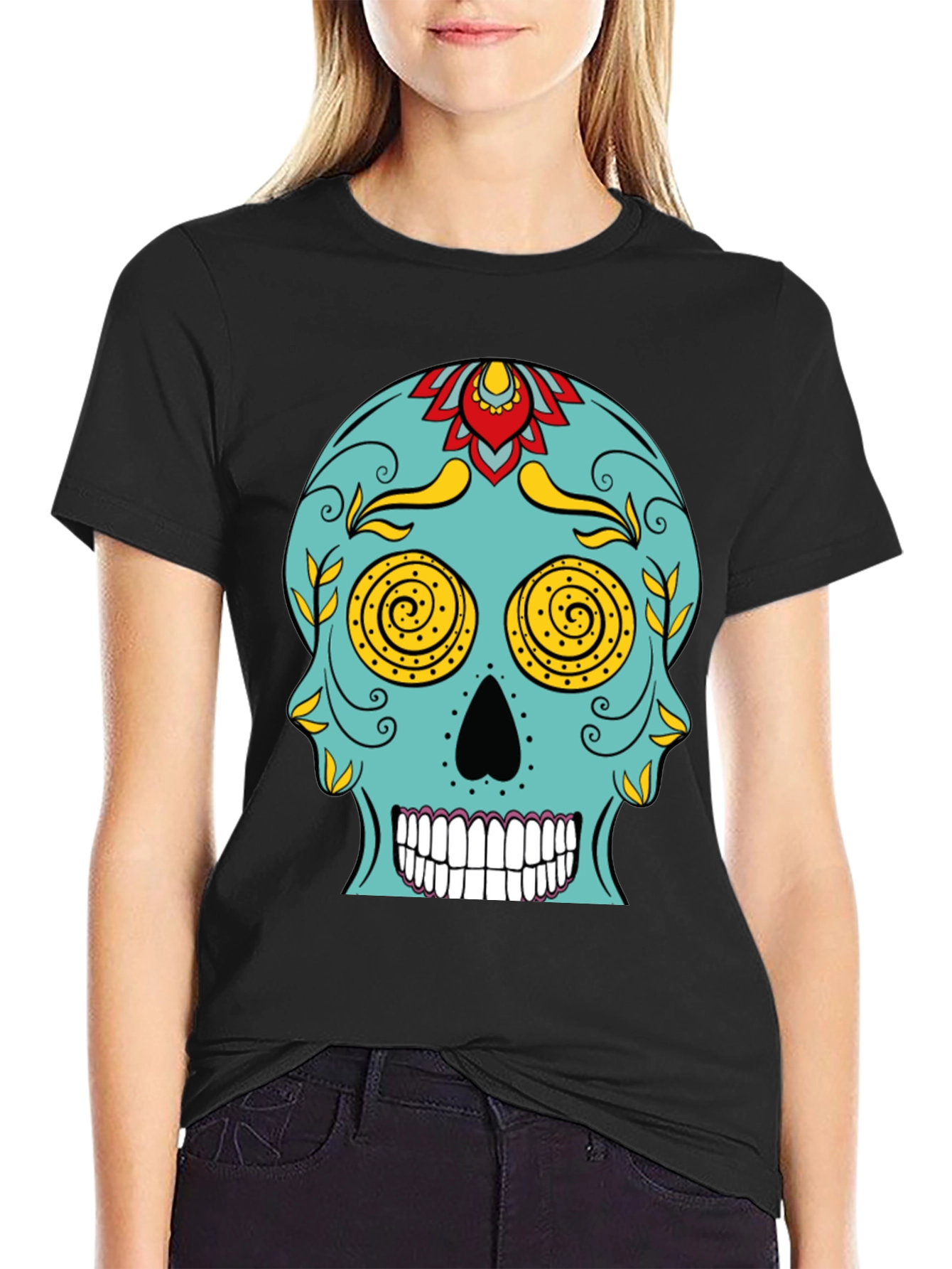 Sugar Skull Graphic Tee - Dia de los Muertos Design