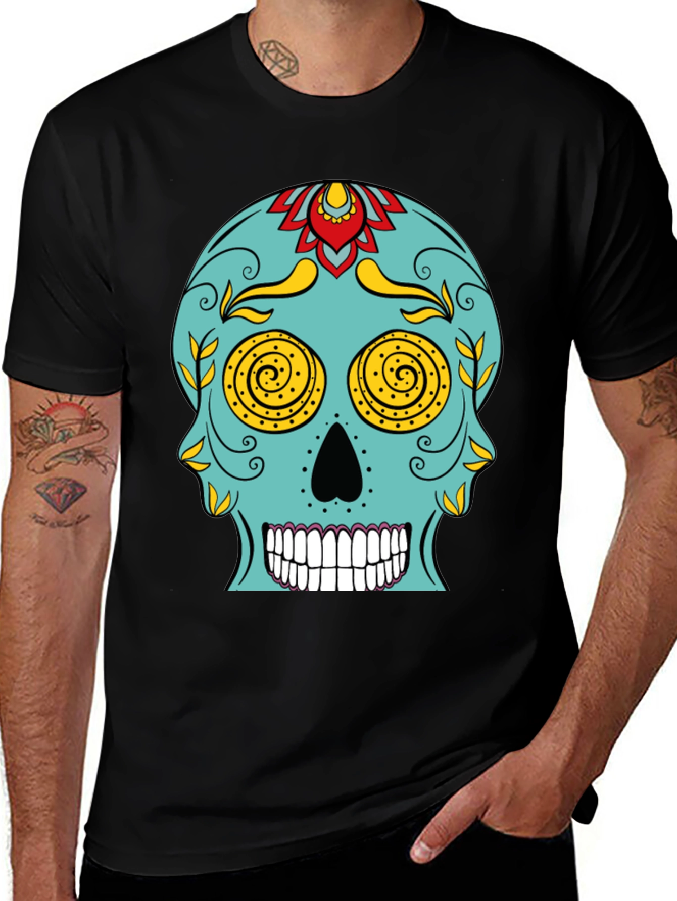 Sugar Skull Graphic Tee - Dia de los Muertos Design