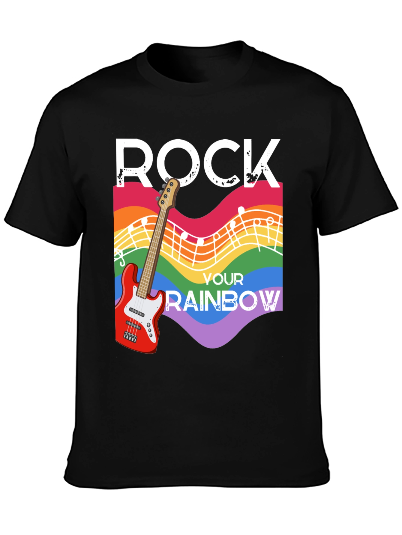 Rock Your Rainbow Guitar T-Shirt