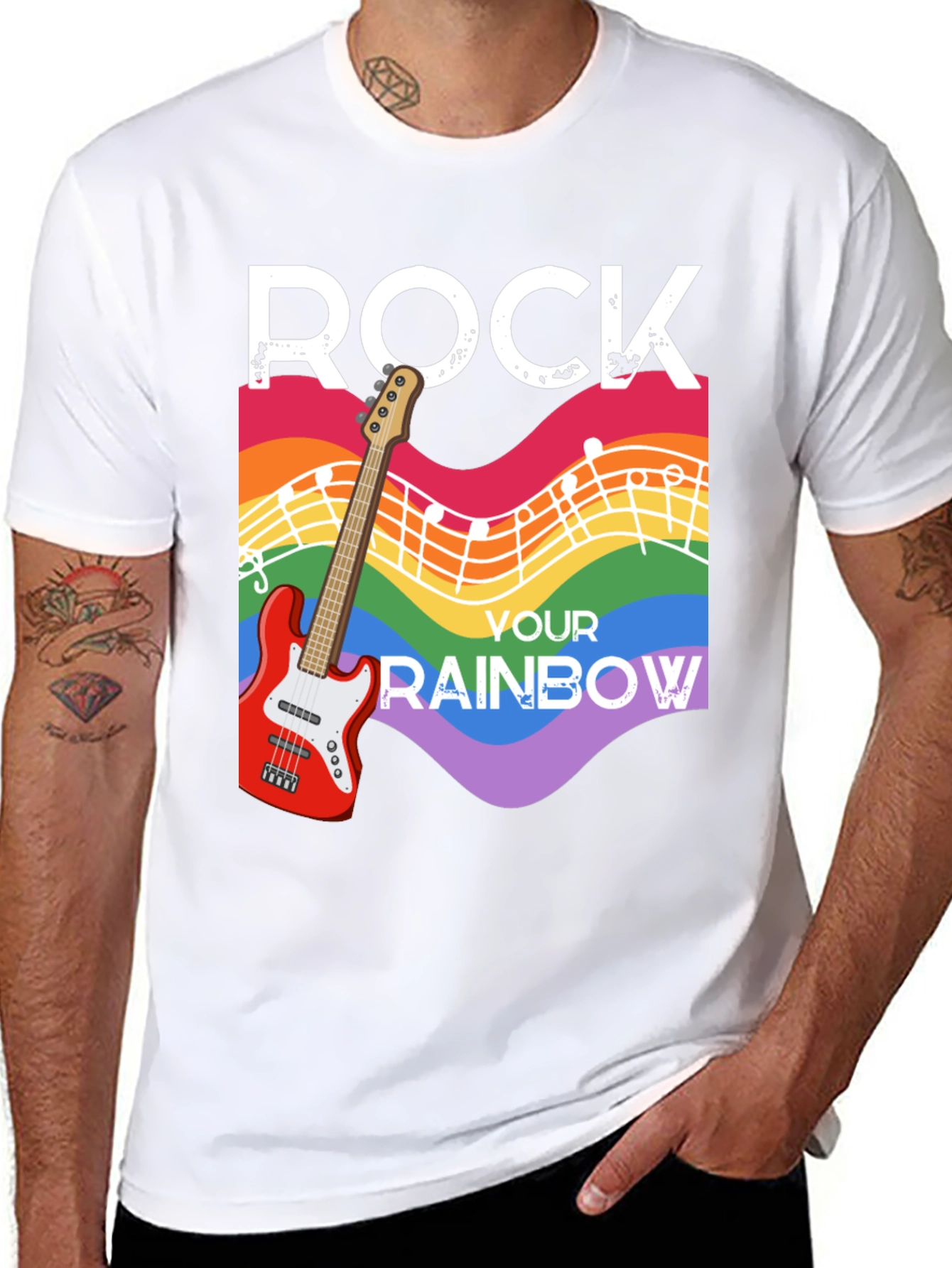 Rock Your Rainbow Guitar T-Shirt