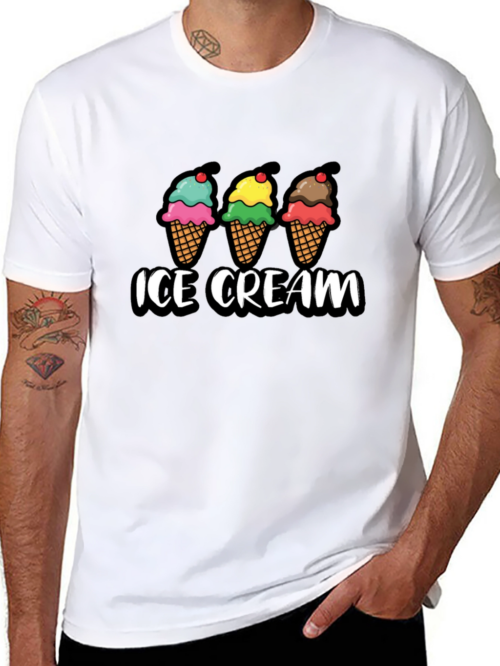 Ice Cream Graphic T-Shirt - Cool Treat Design