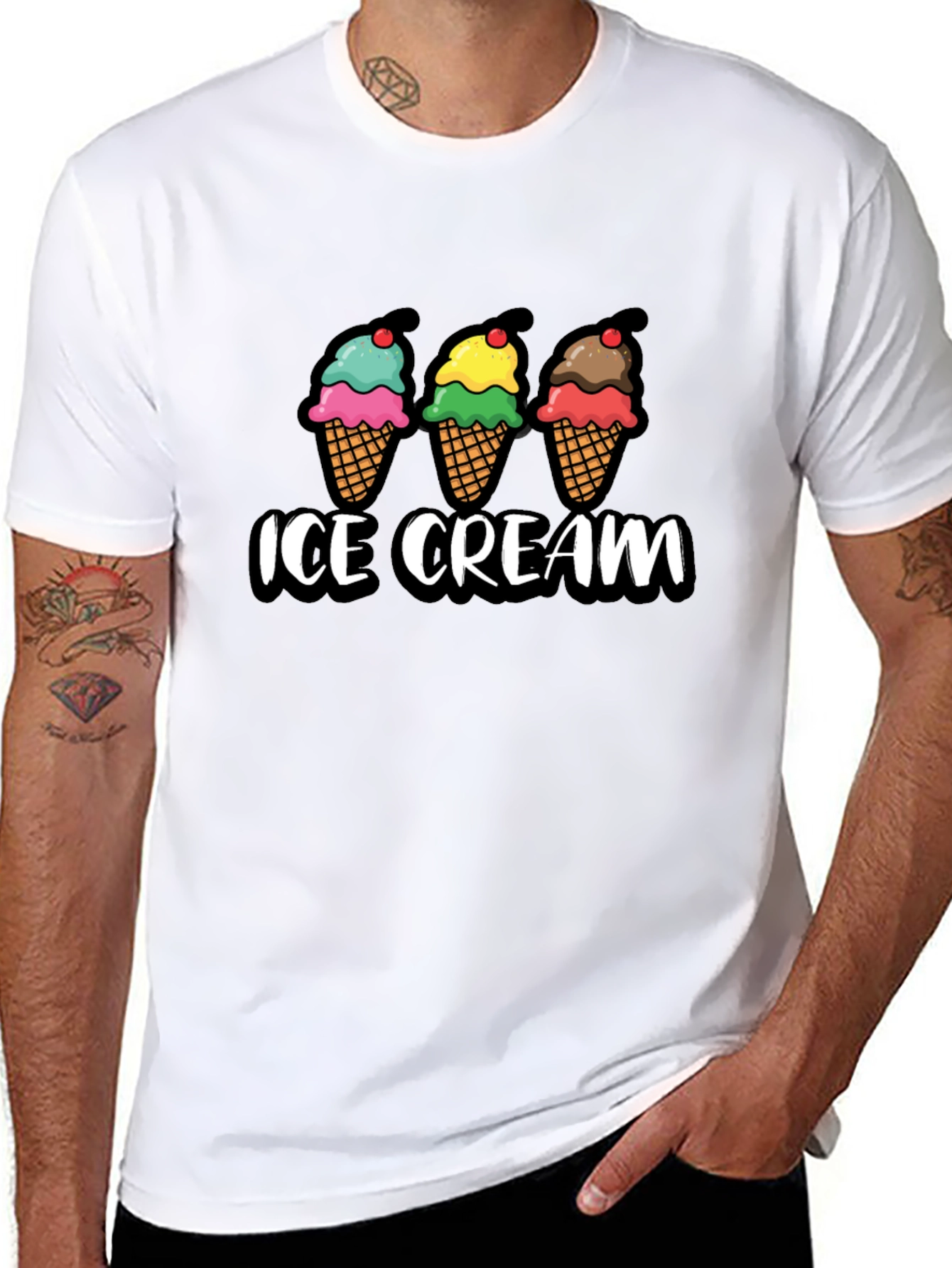 Ice Cream Graphic T-Shirt - Cool Treat Design