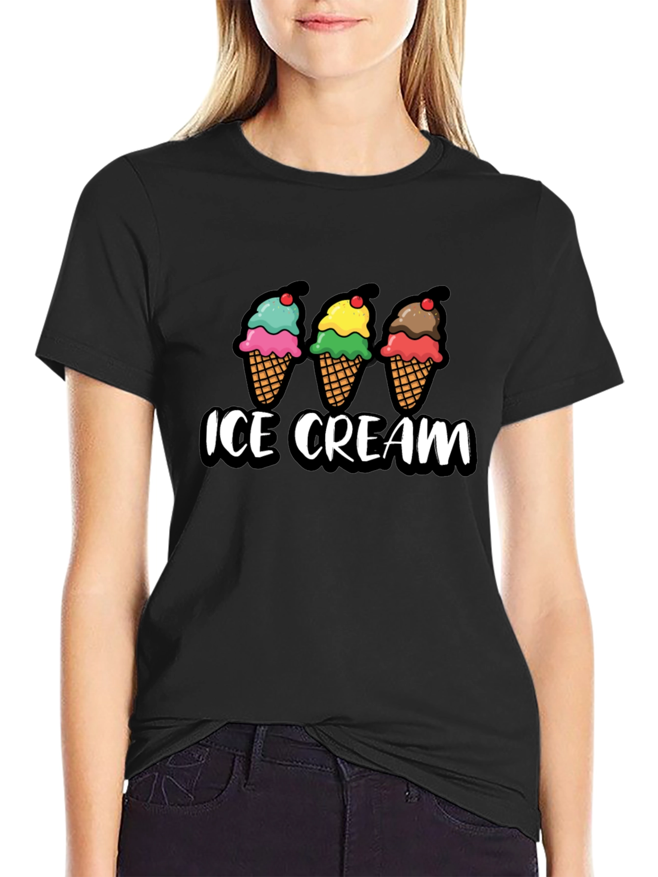 Ice Cream Graphic T-Shirt - Cool Treat Design