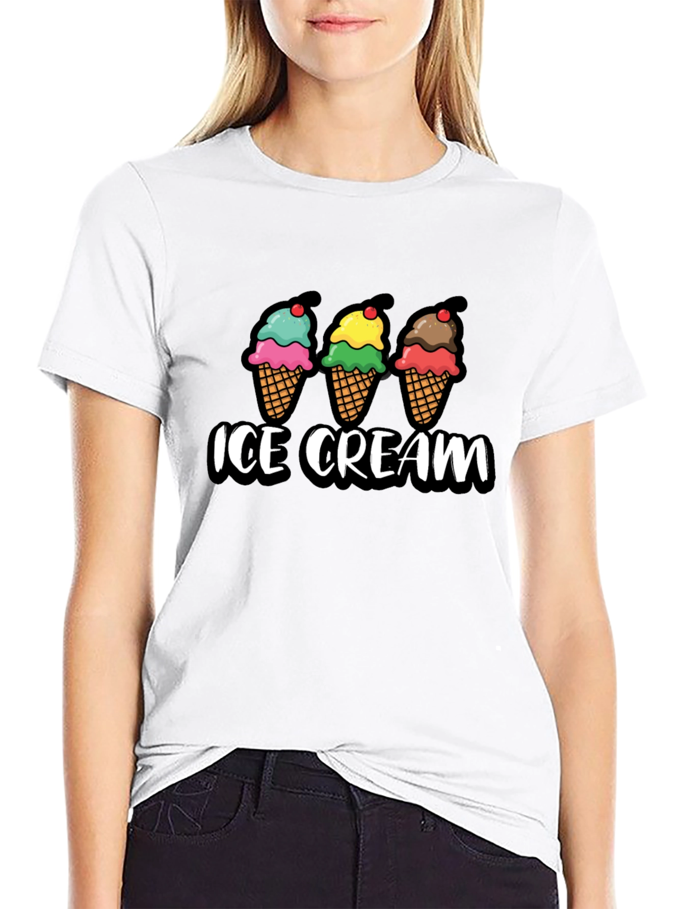 Ice Cream Graphic T-Shirt - Cool Treat Design