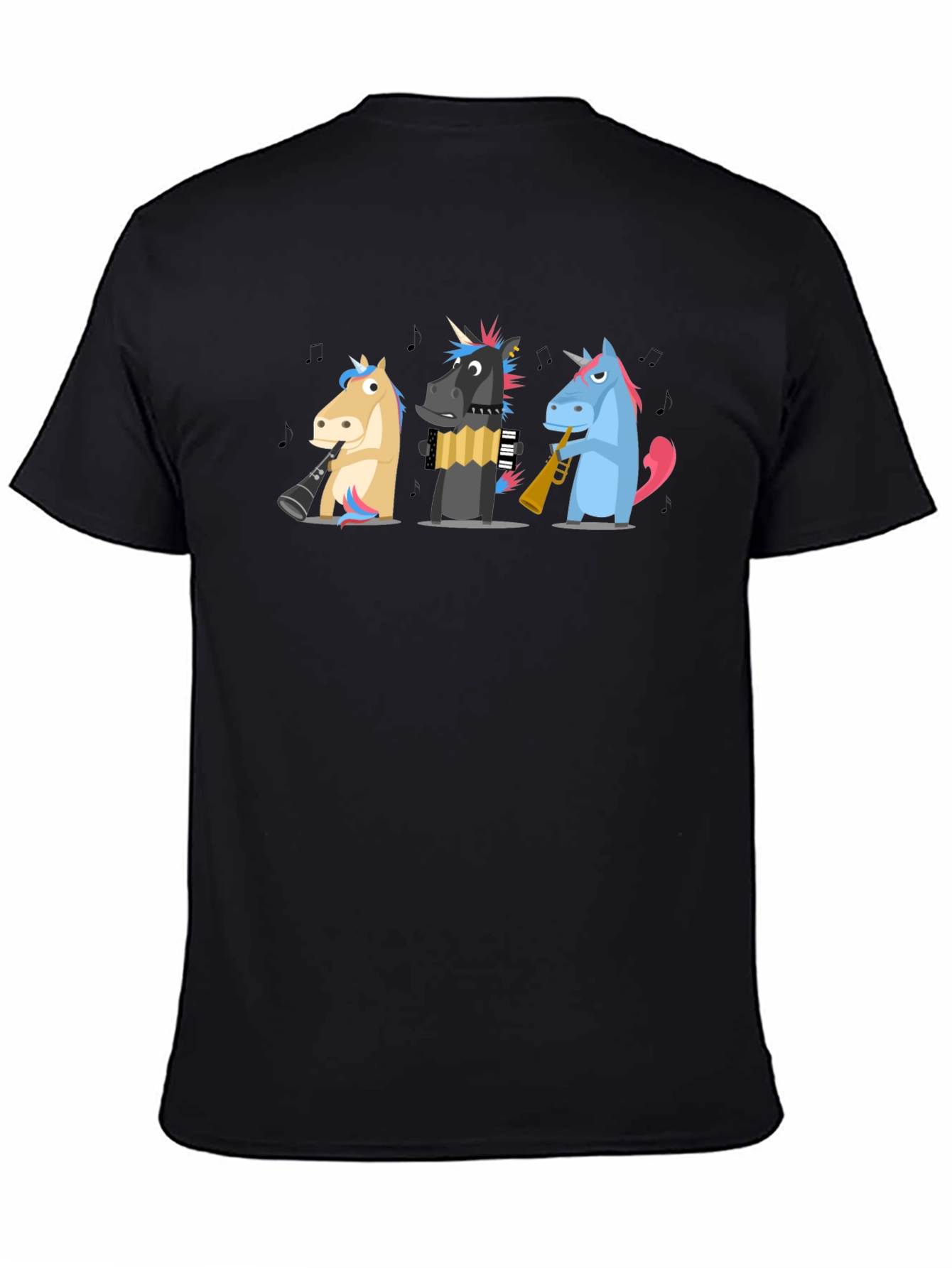 Unicorn Band T-Shirt - Black Cotton Tee