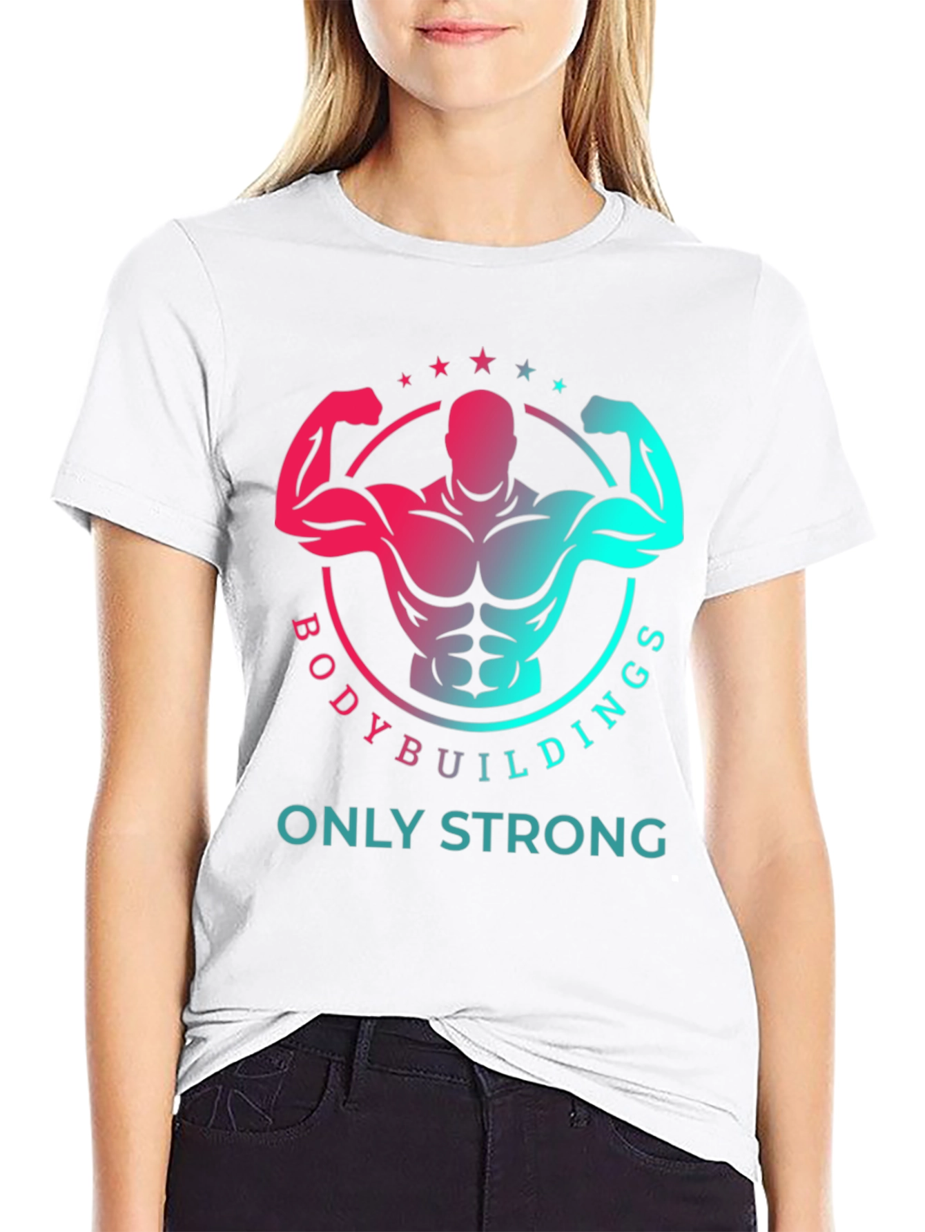 Bodybuilding Strong Graphic Print T-Shirt