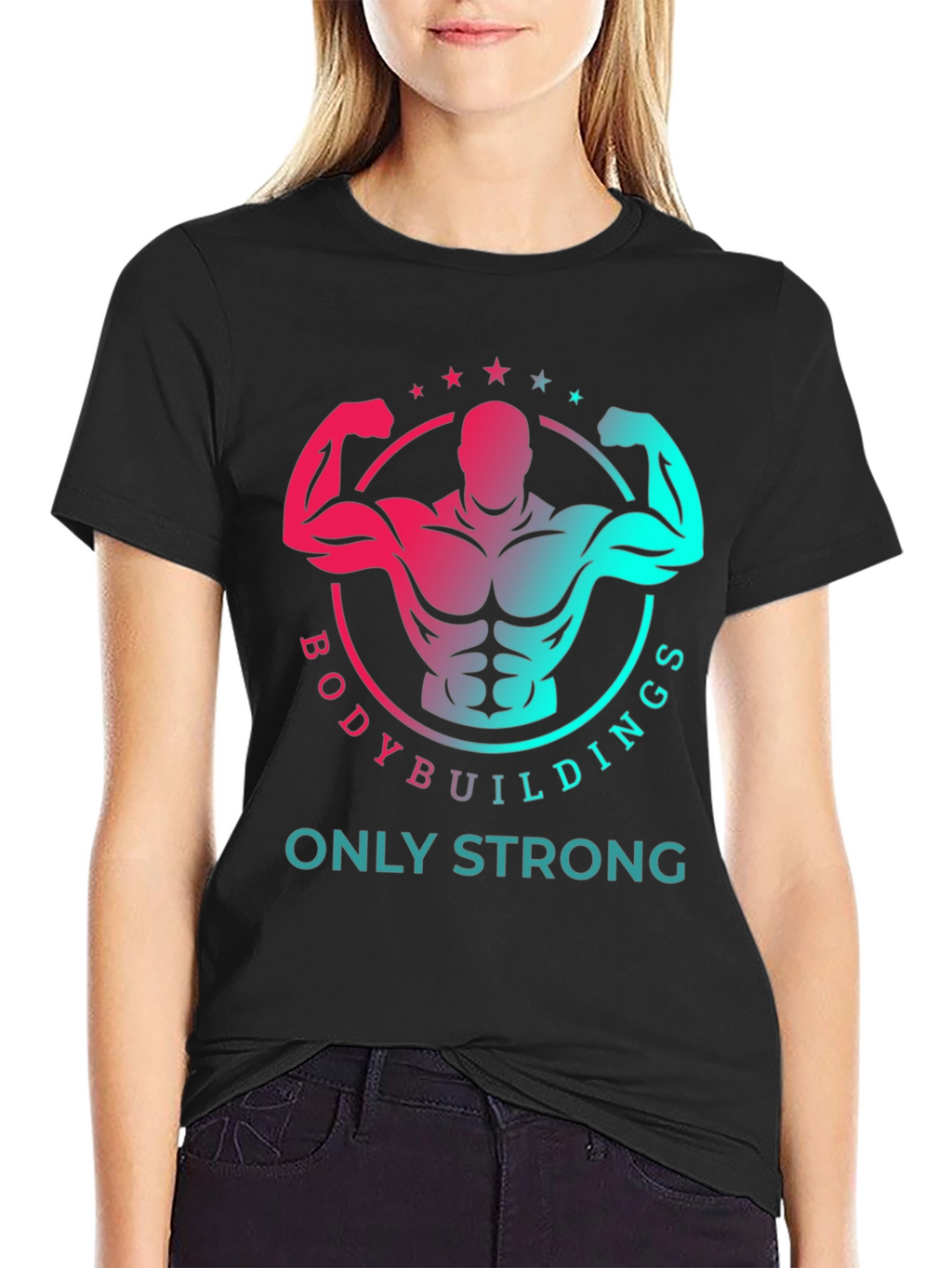Bodybuilding Strong Graphic Print T-Shirt