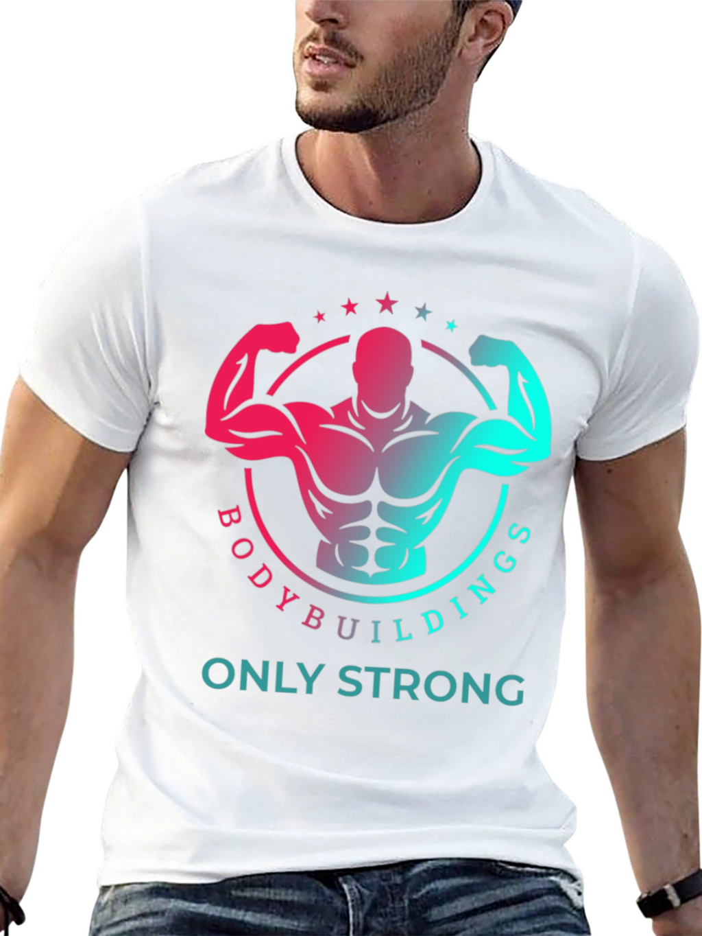 Bodybuilding Strong Graphic Print T-Shirt