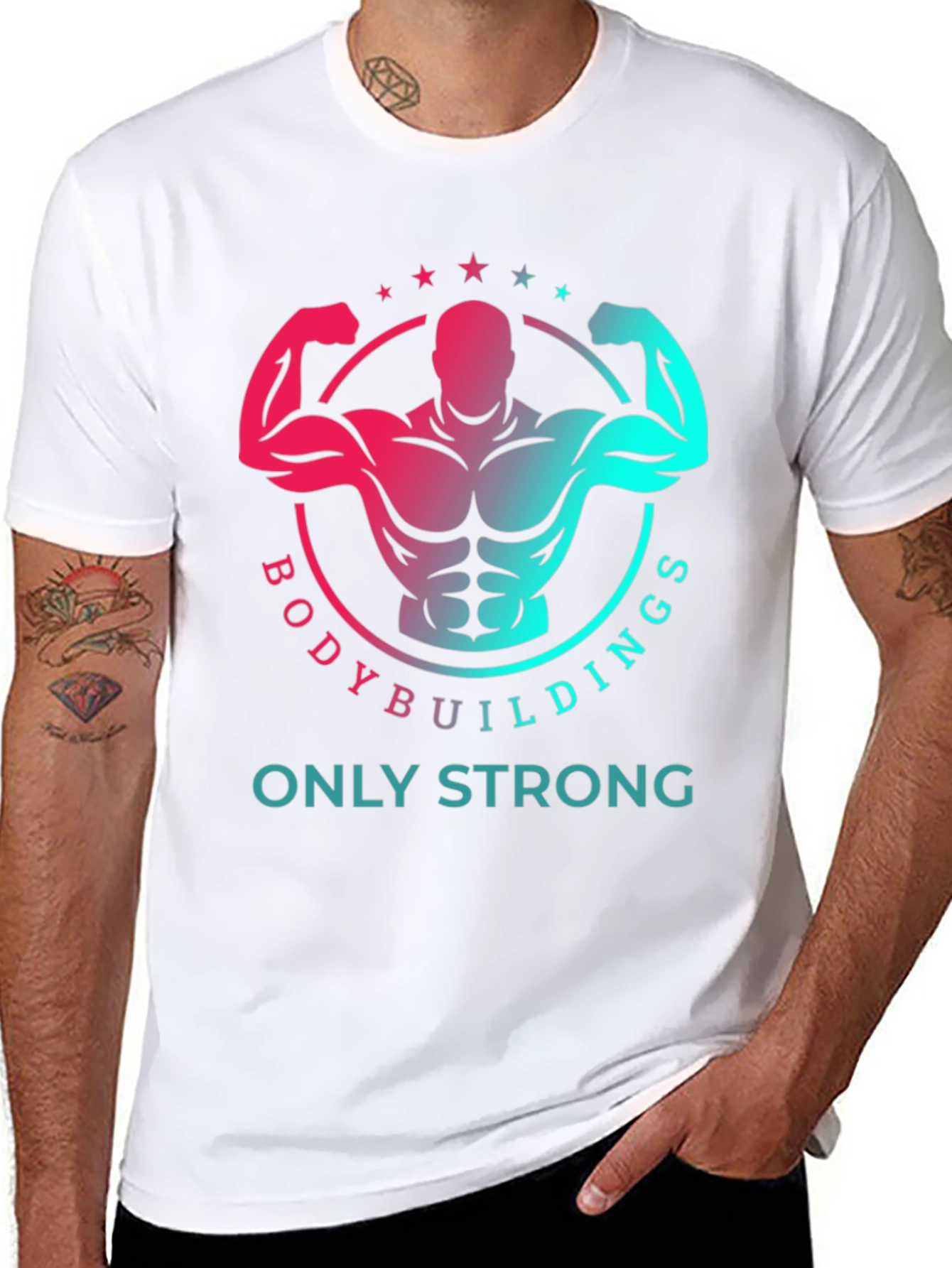 Bodybuilding Strong Graphic Print T-Shirt