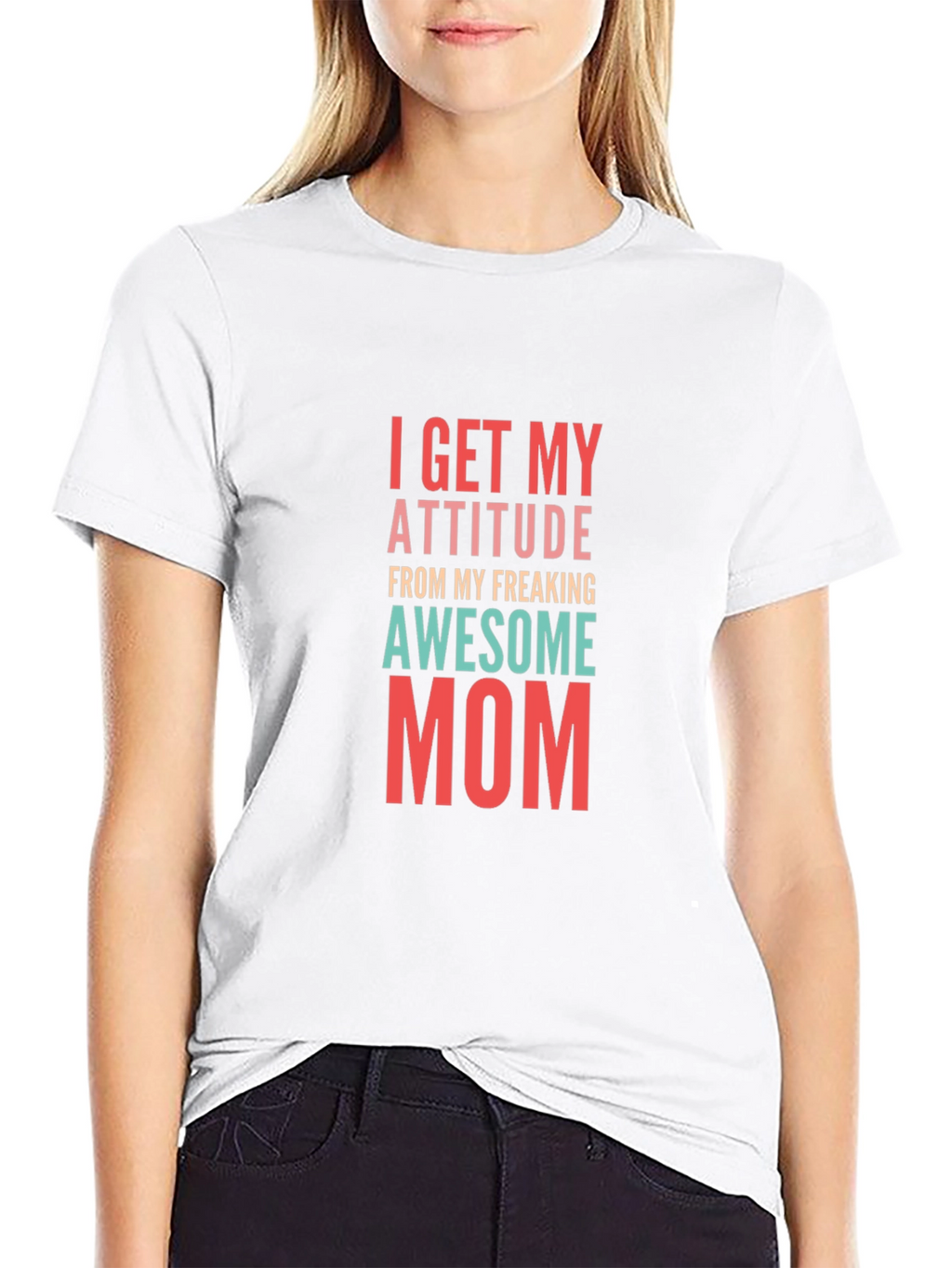 Awesome Mom Graphic Tee - Black Cotton